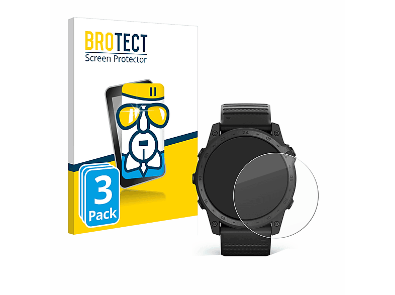 BROTECT 3x Airglass klare Schutzfolie(für Garmin Tactix 7) | Smartwatch Schutzfolien & Gläser