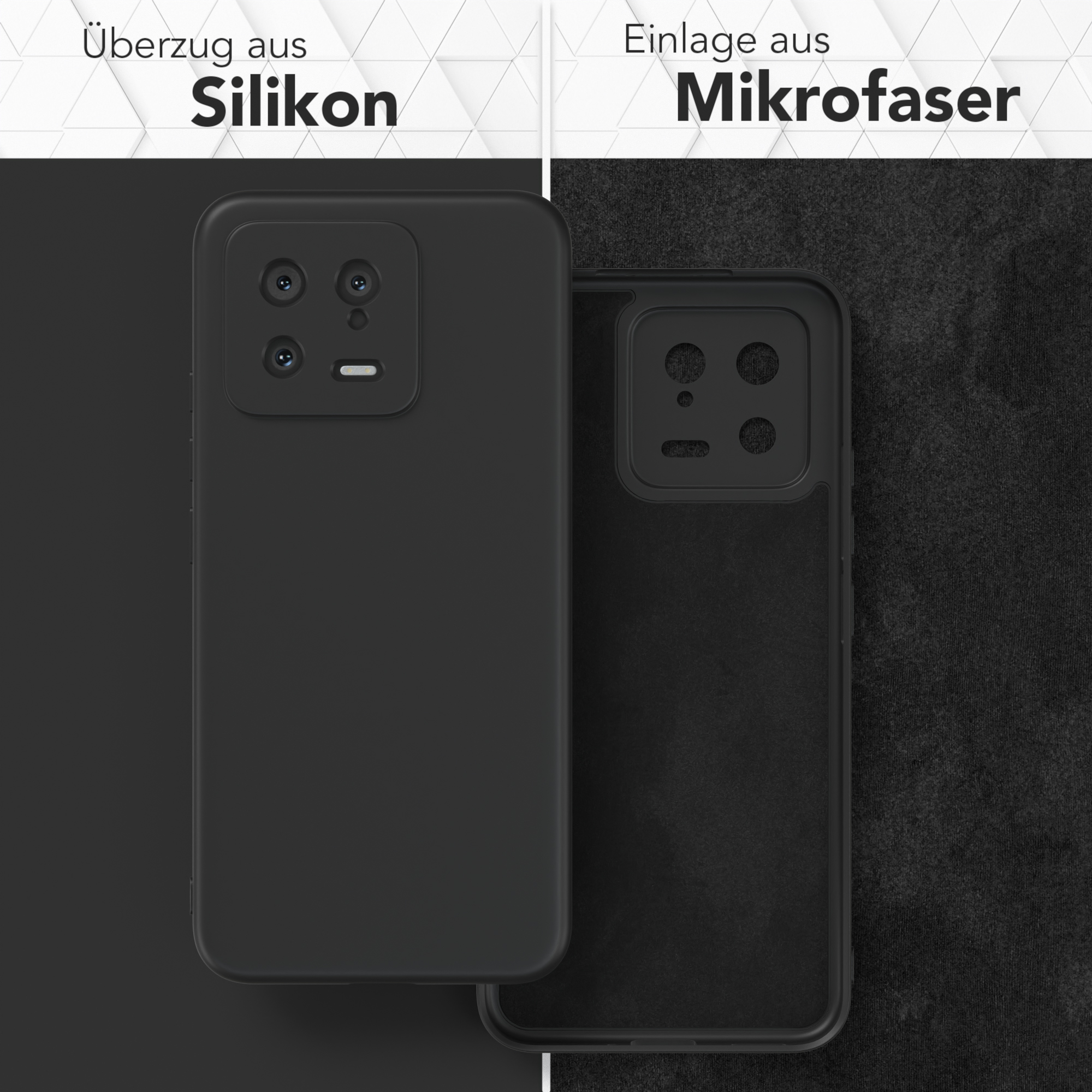 Handycase Silikon 13, TPU Matt, CASE Xiaomi, EAZY Schwarz Backcover,