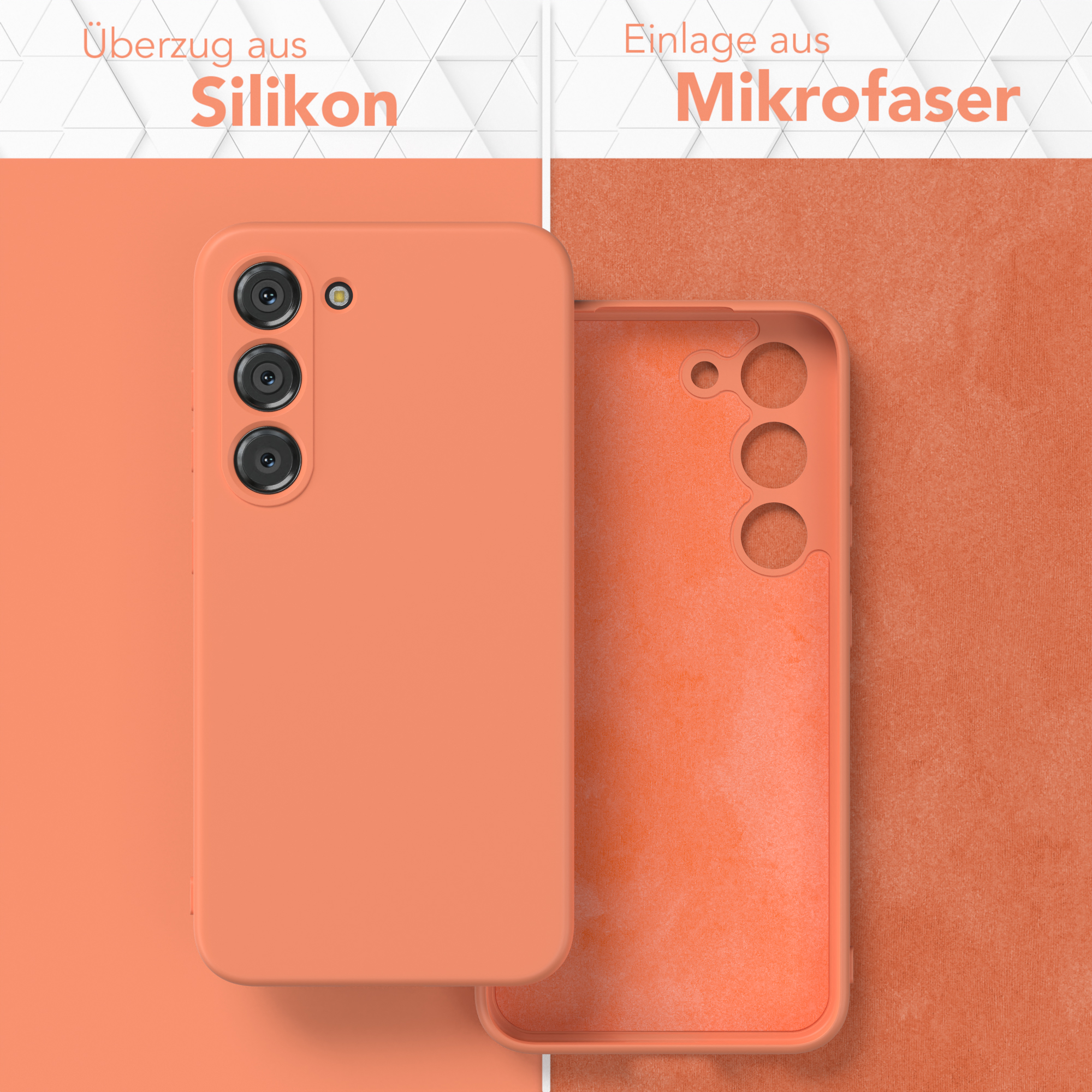 Silikon Backcover, CASE Galaxy Orange EAZY TPU Handycase S23, Samsung, Matt,