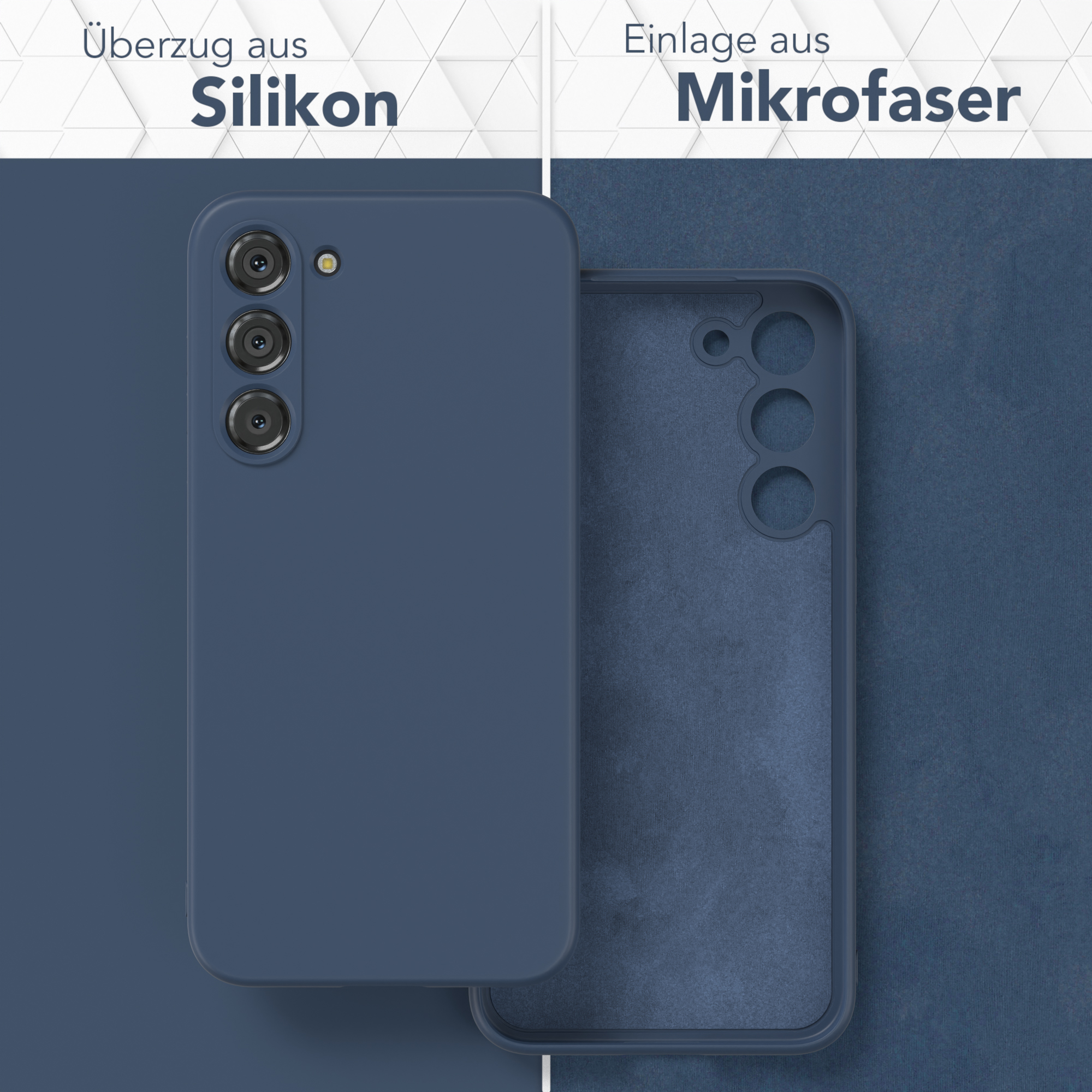 EAZY CASE TPU Silikon Handycase Backcover, Matt, S23 Samsung, Plus, Galaxy Dunkelblau