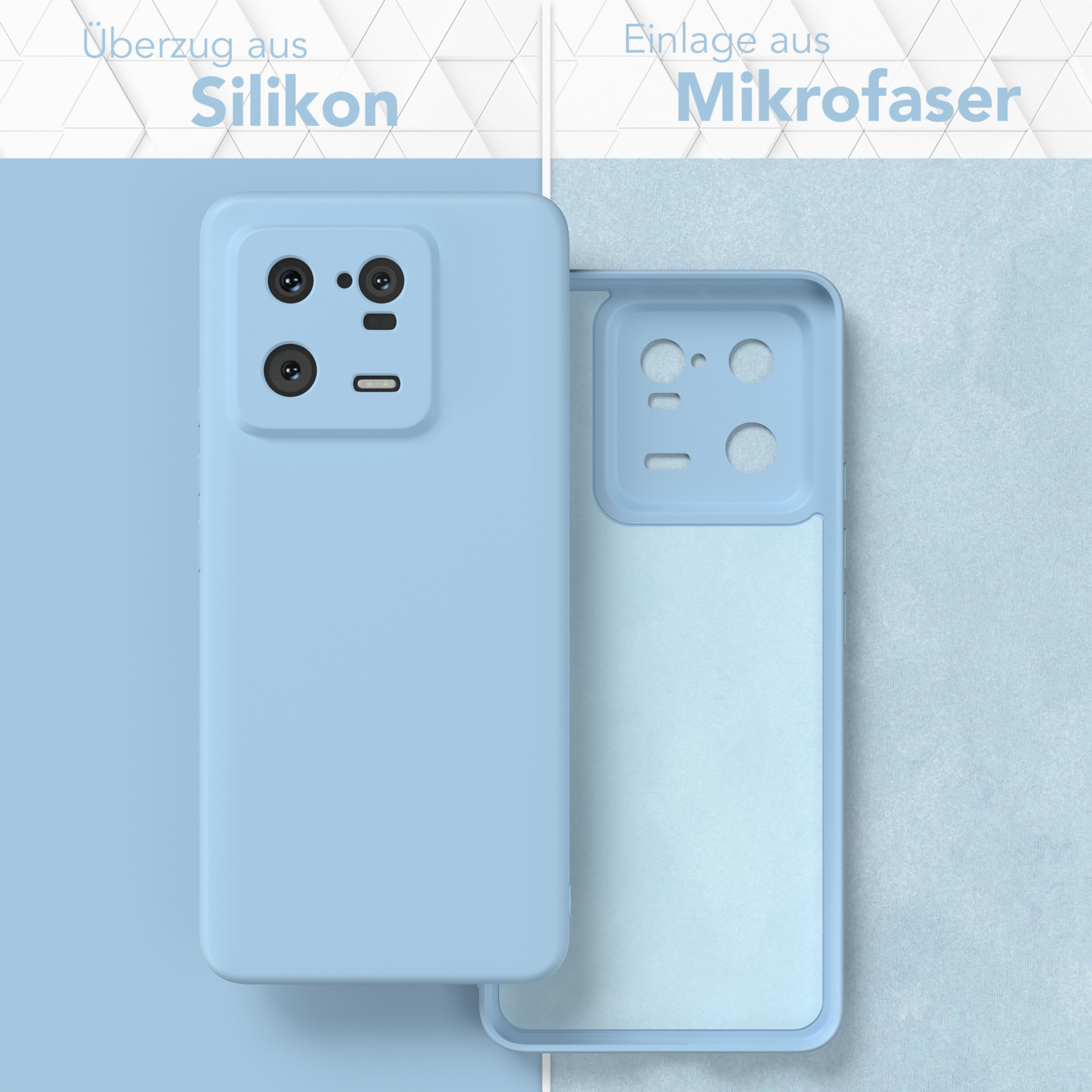 EAZY CASE TPU Silikon Handycase Hellblau Backcover, 13 Pro, Xiaomi, Matt