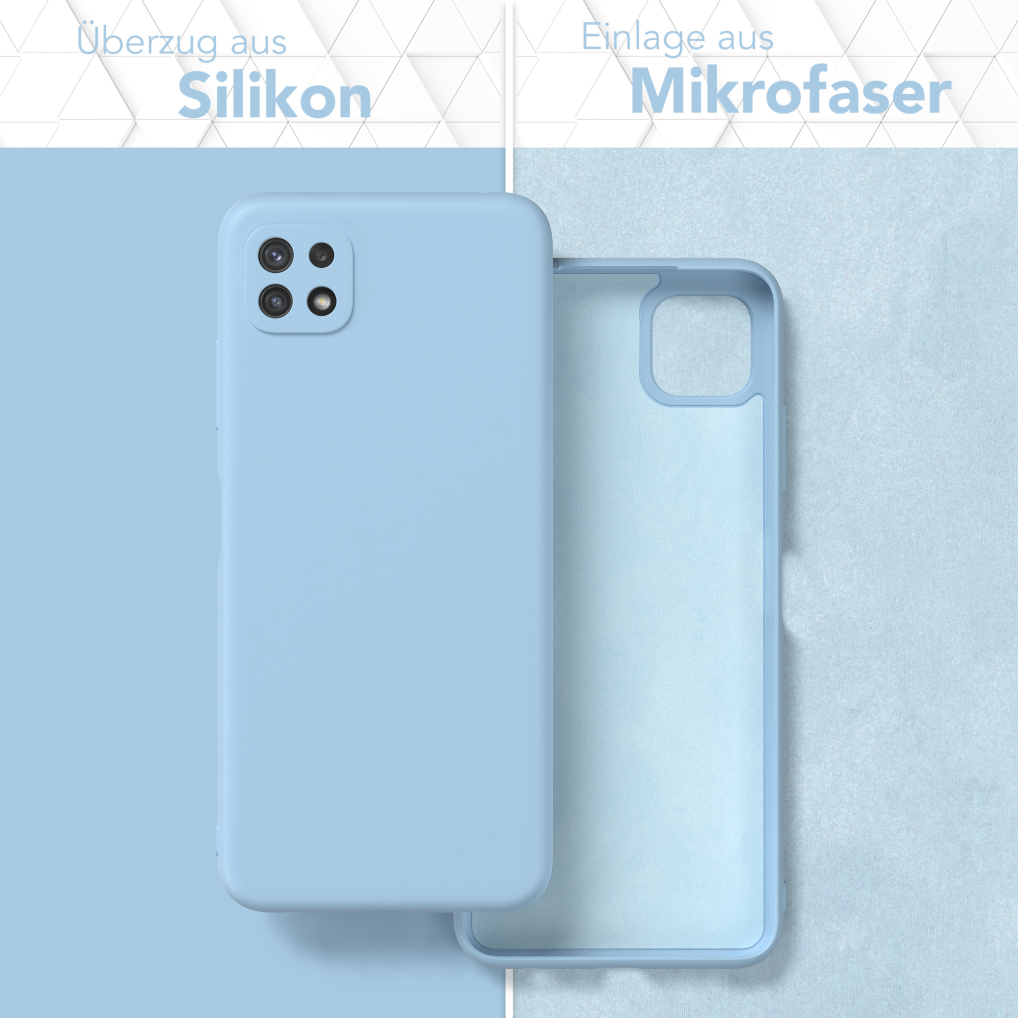 Hellblau Handycase Backcover, CASE Matt, 5G, EAZY TPU A22 Samsung, Silikon Galaxy