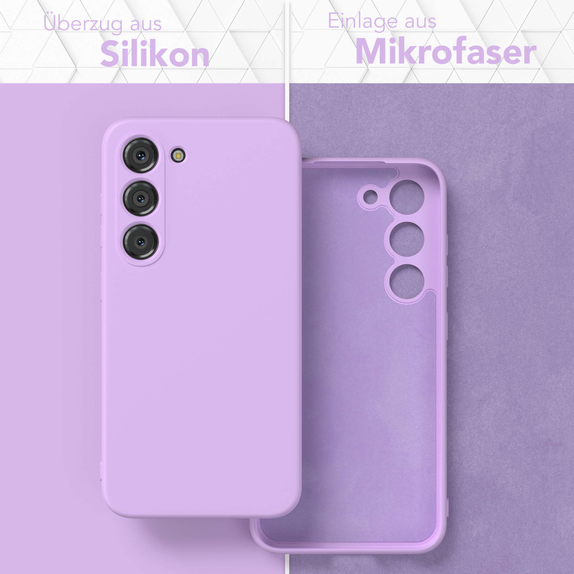 EAZY CASE TPU Silikon Handycase Matt, Galaxy Backcover, S23, Lavendel Lila Samsung
