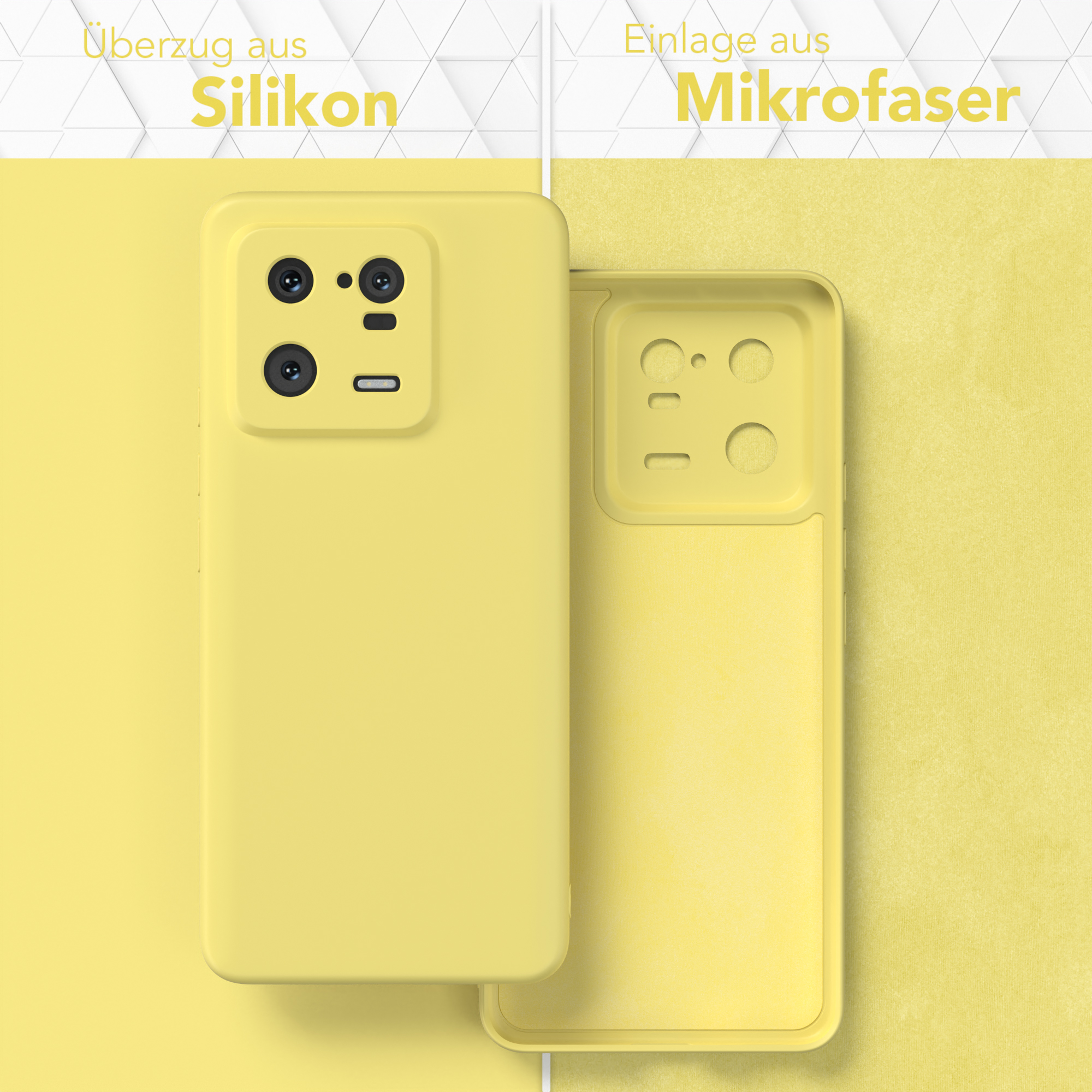 EAZY CASE Silikon Matt, Xiaomi, 13 Pro, TPU Handycase Gelb Backcover