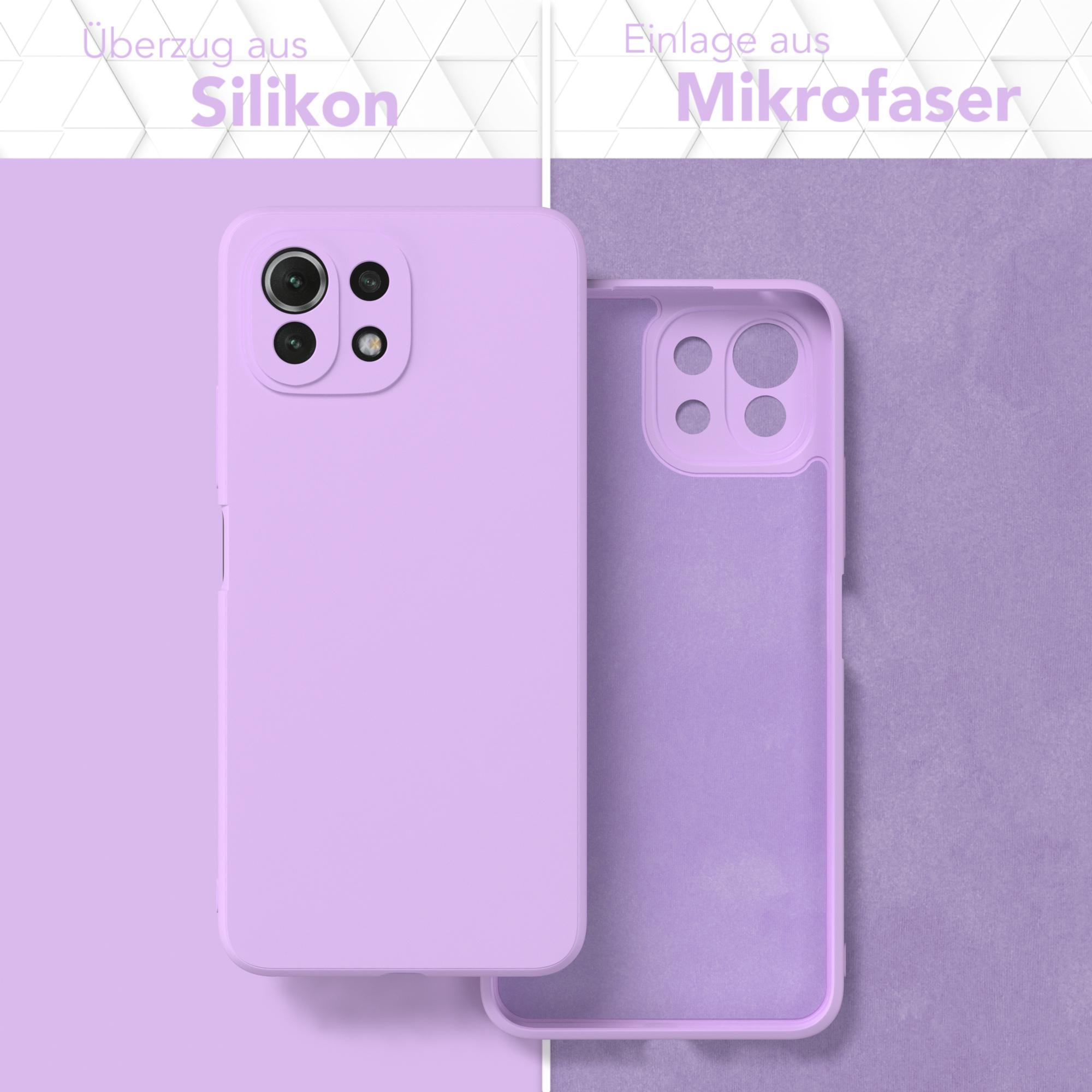 EAZY CASE TPU Silikon Handycase NE, / Lite Lavendel Backcover, Matt, Lite 5G / 5G Xiaomi, Mi 11 11 Lila
