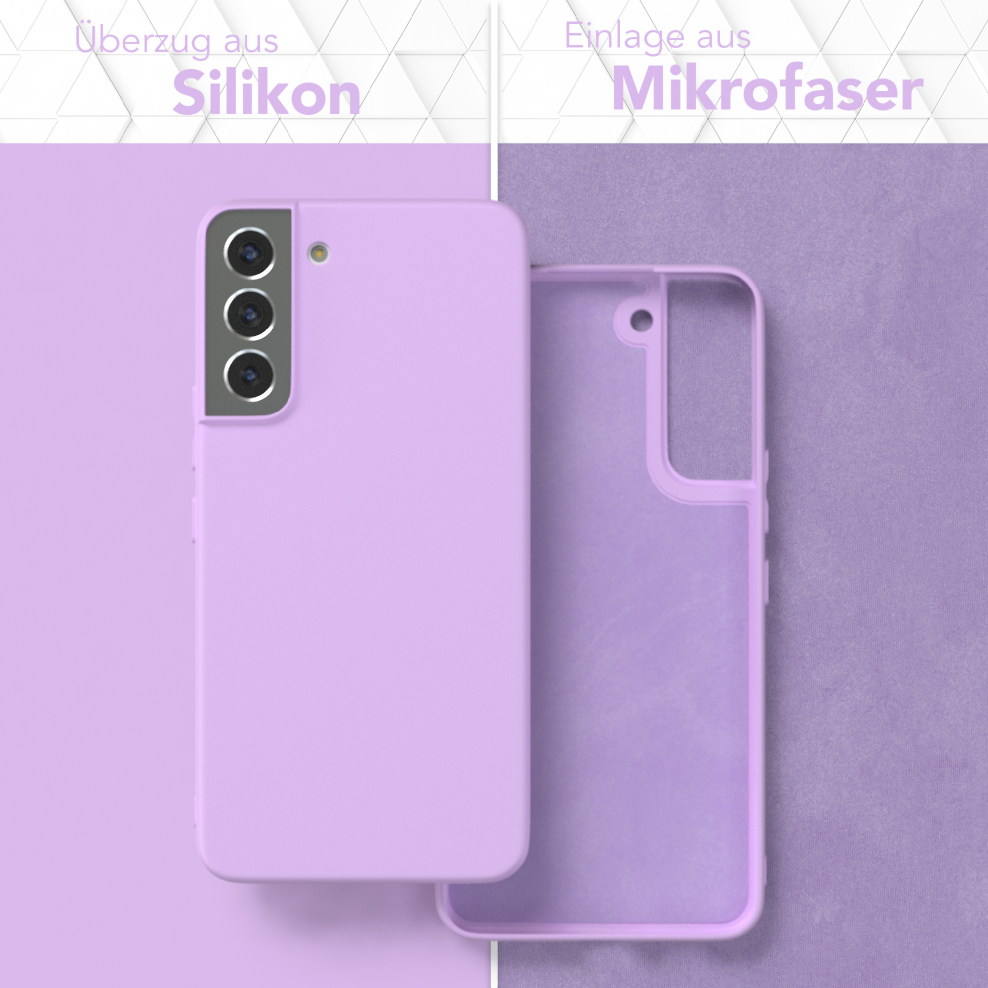 EAZY CASE S22 Silikon Matt, Lila TPU Handycase Galaxy Samsung, Plus 5G, Backcover, Lavendel