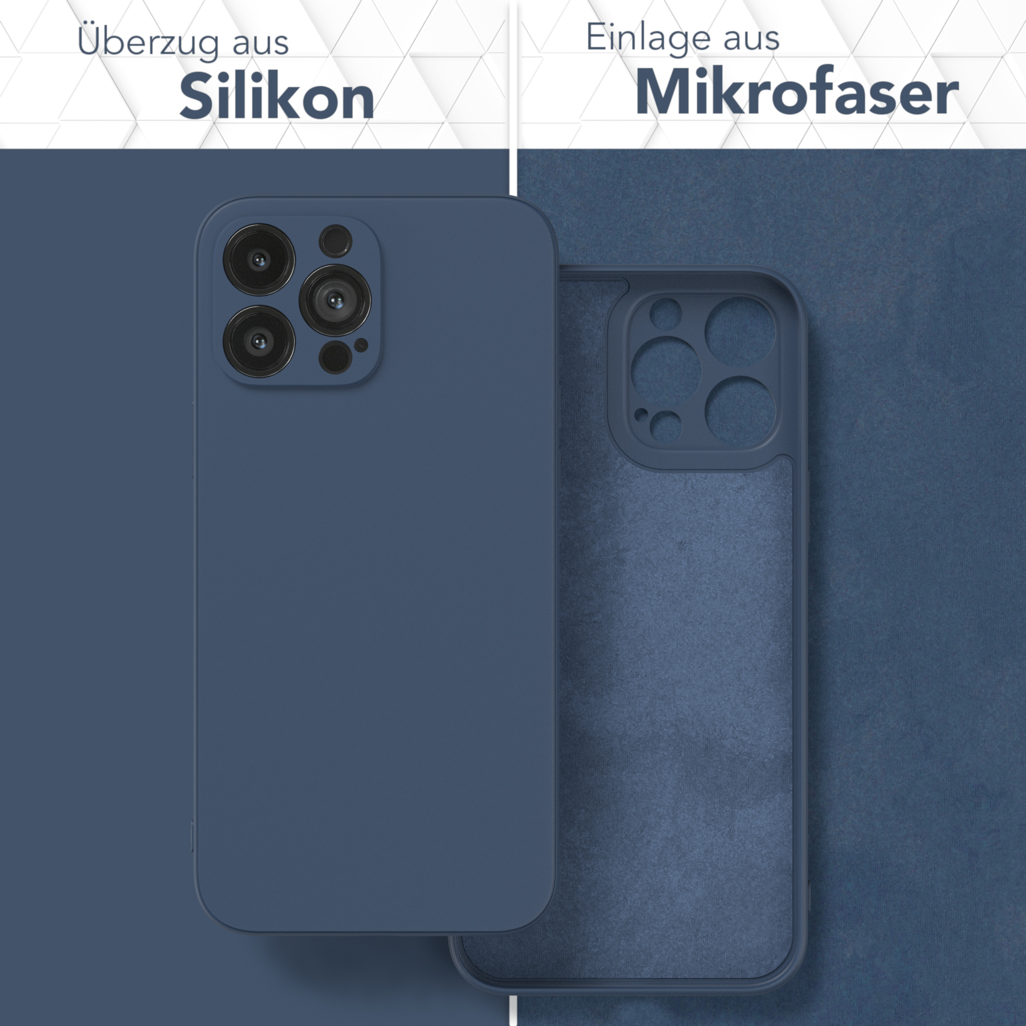 EAZY CASE TPU Silikon Backcover, Pro Max, 13 Dunkelblau iPhone Handycase Matt, Apple