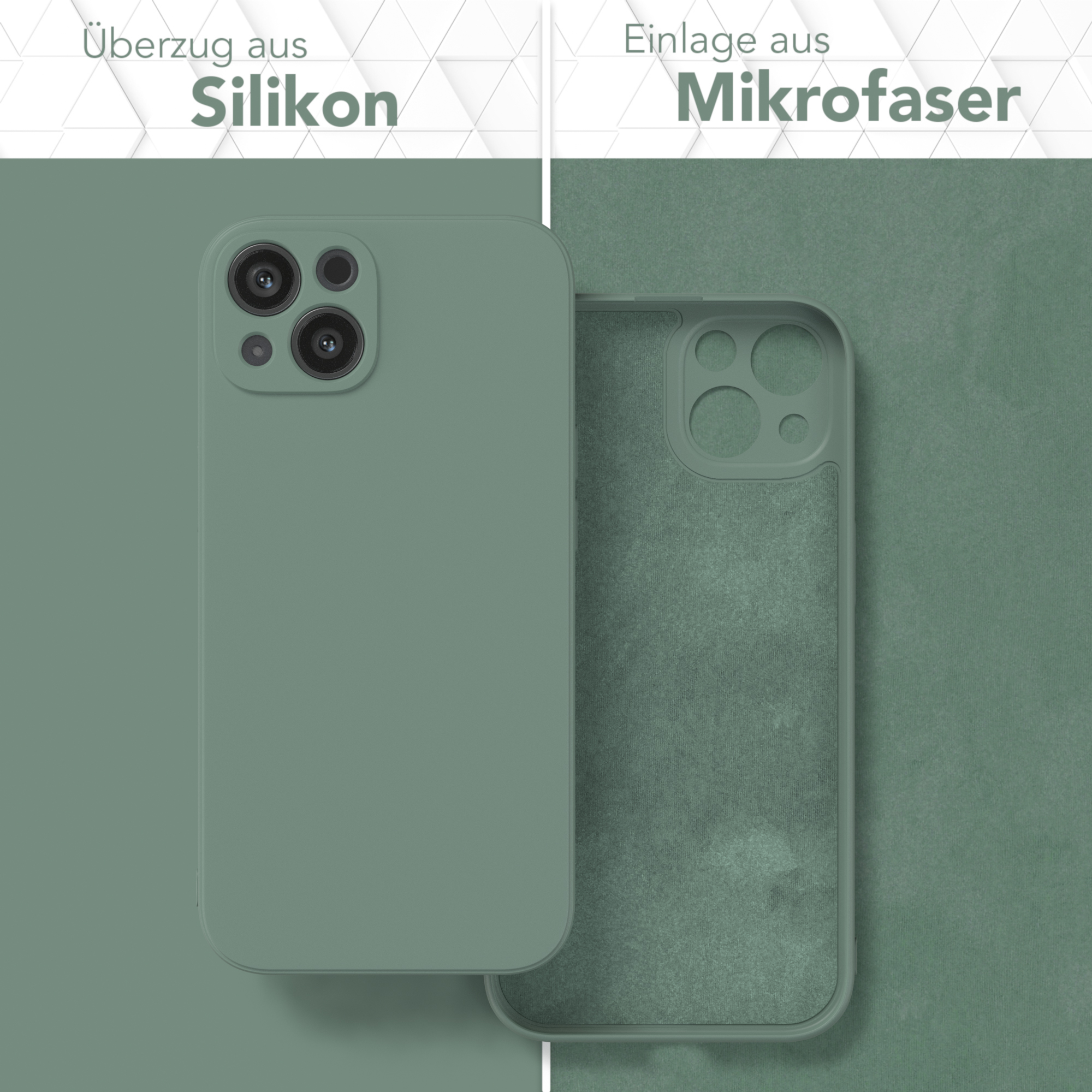 EAZY CASE TPU Silikon Handycase 13, Apple, Dunkelgrün Matt, Backcover, iPhone