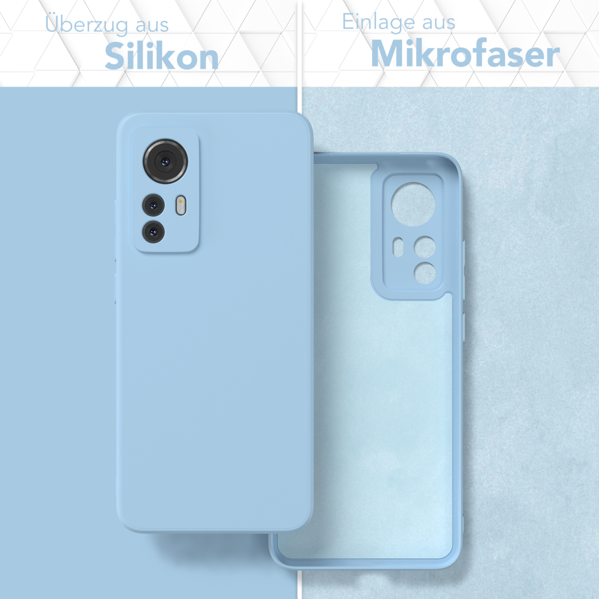 EAZY CASE Silikon Xiaomi, 12 Hellblau Handycase / TPU Backcover, 12X, Matt