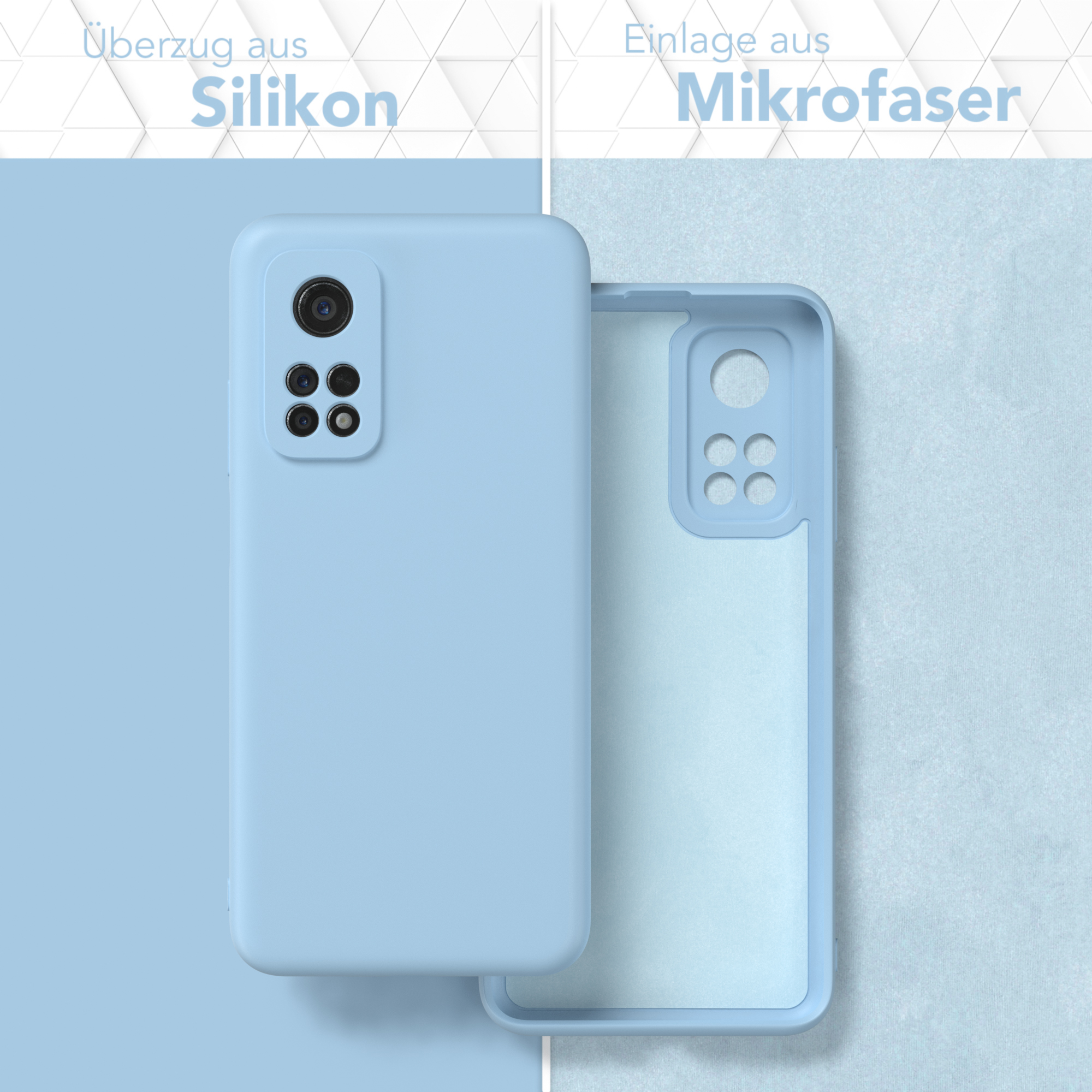 EAZY CASE TPU Silikon Mi Hellblau 5G 10T Pro / 10T Backcover, Handycase Matt, Mi 5G, Xiaomi