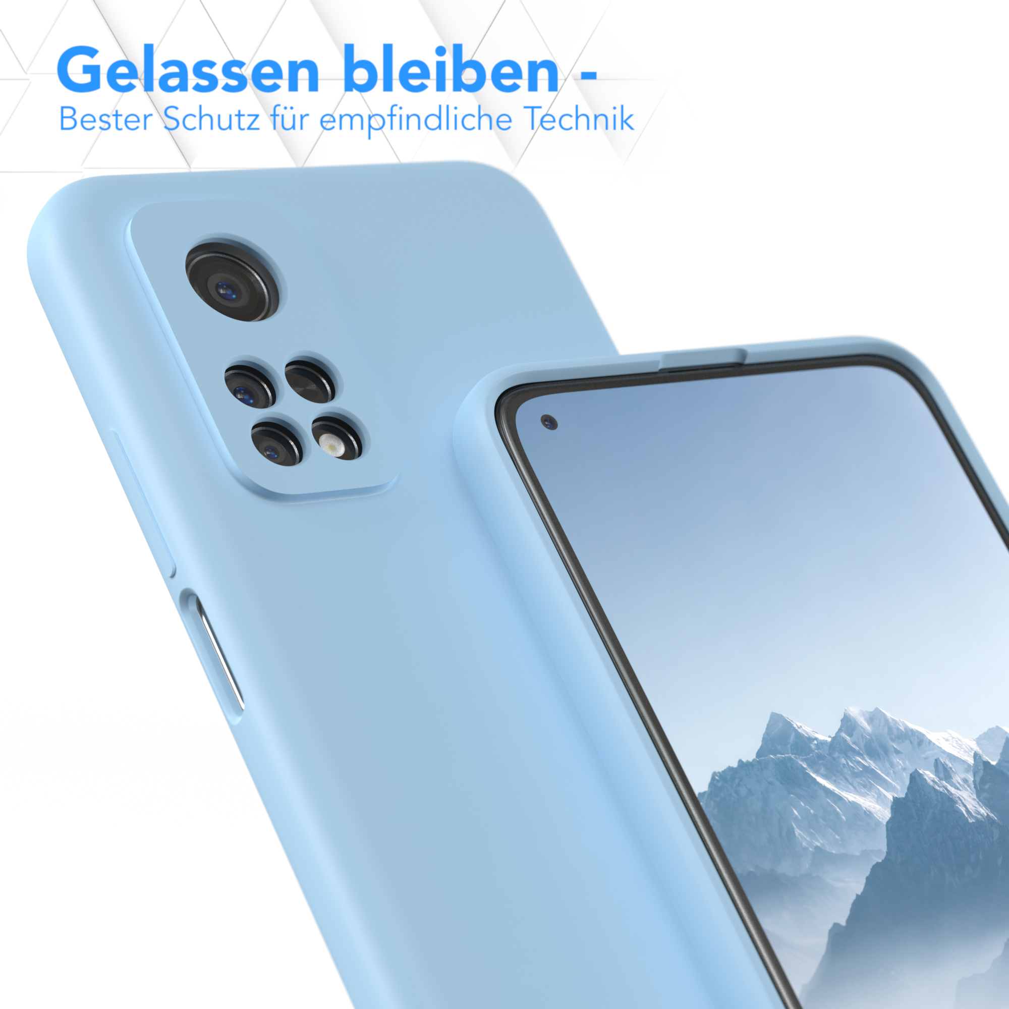 EAZY CASE TPU Silikon Mi Hellblau 5G 10T Pro / 10T Backcover, Handycase Matt, Mi 5G, Xiaomi