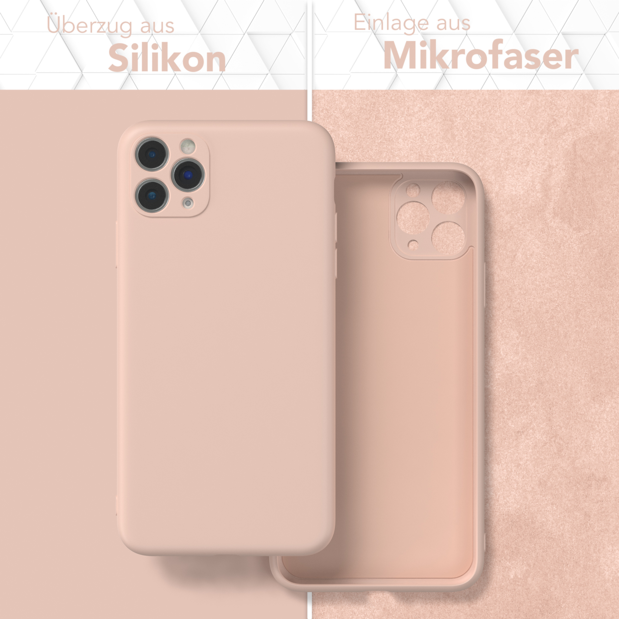 EAZY CASE TPU Silikon Handycase Apple, Pro Max, / Altrosa 11 Rosa iPhone Matt, Backcover