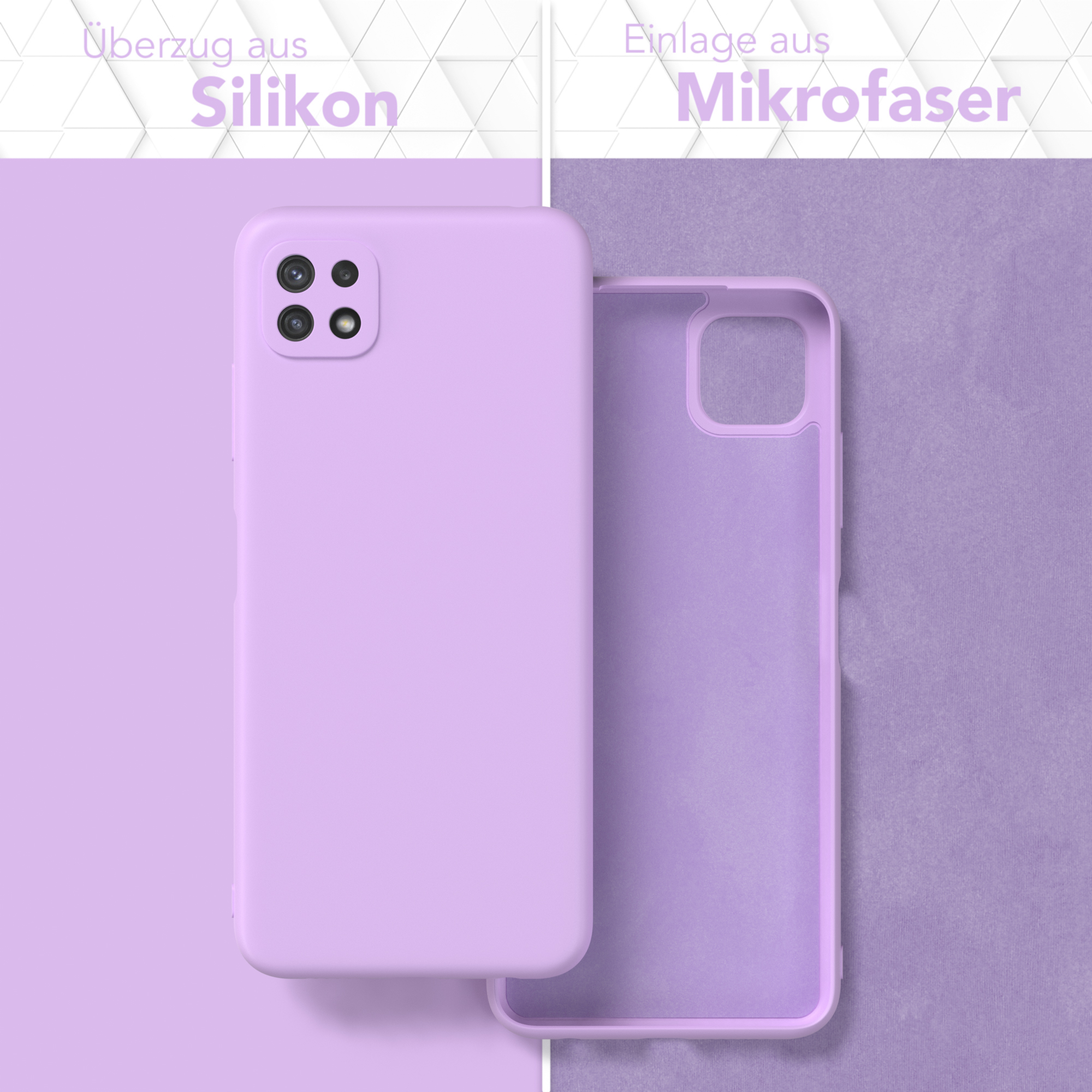 Matt, A22 Samsung, Lavendel Lila Handycase Silikon EAZY Backcover, CASE 5G, TPU Galaxy