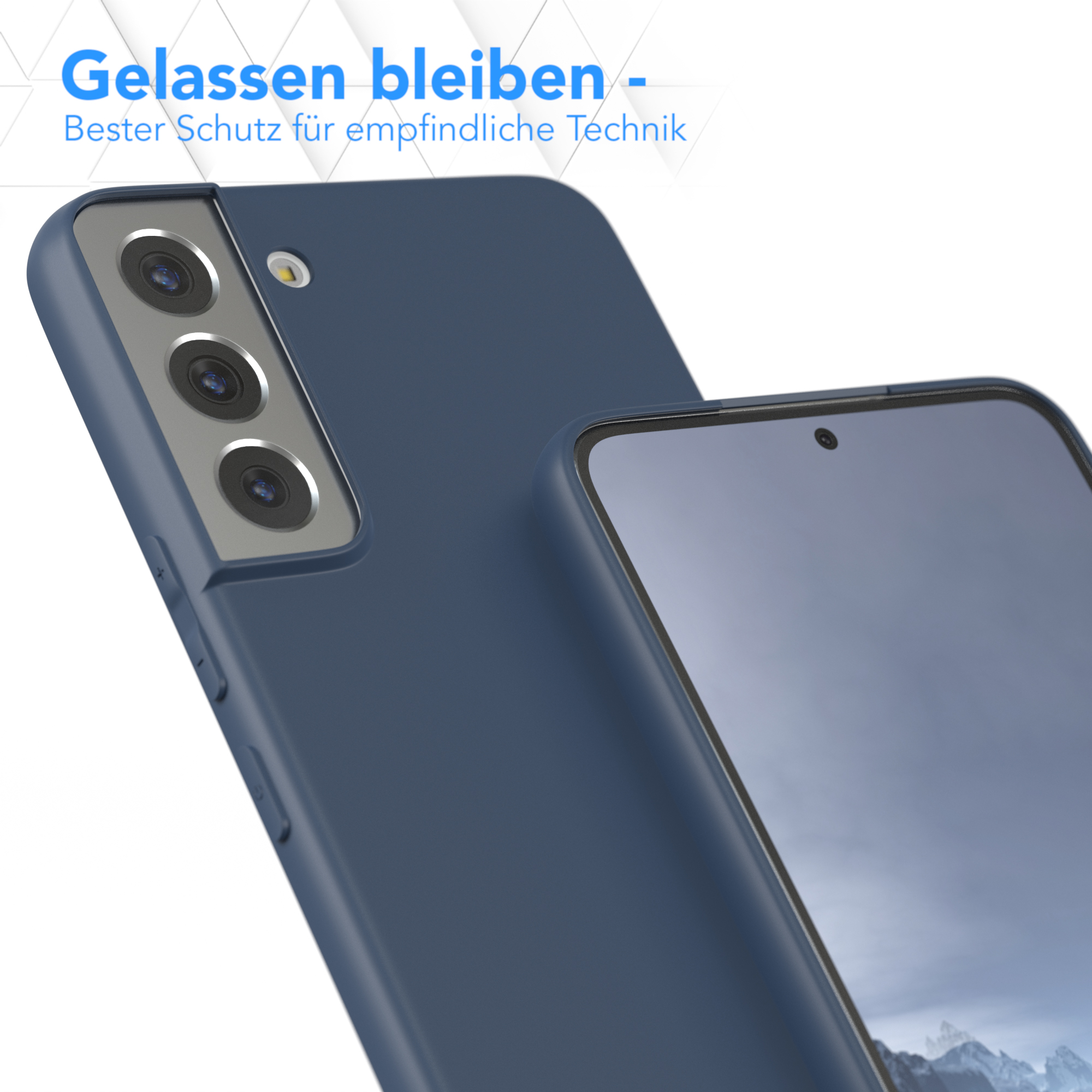 EAZY CASE TPU Dunkelblau Plus Silikon Matt, Samsung, Backcover, Handycase Galaxy S22 5G