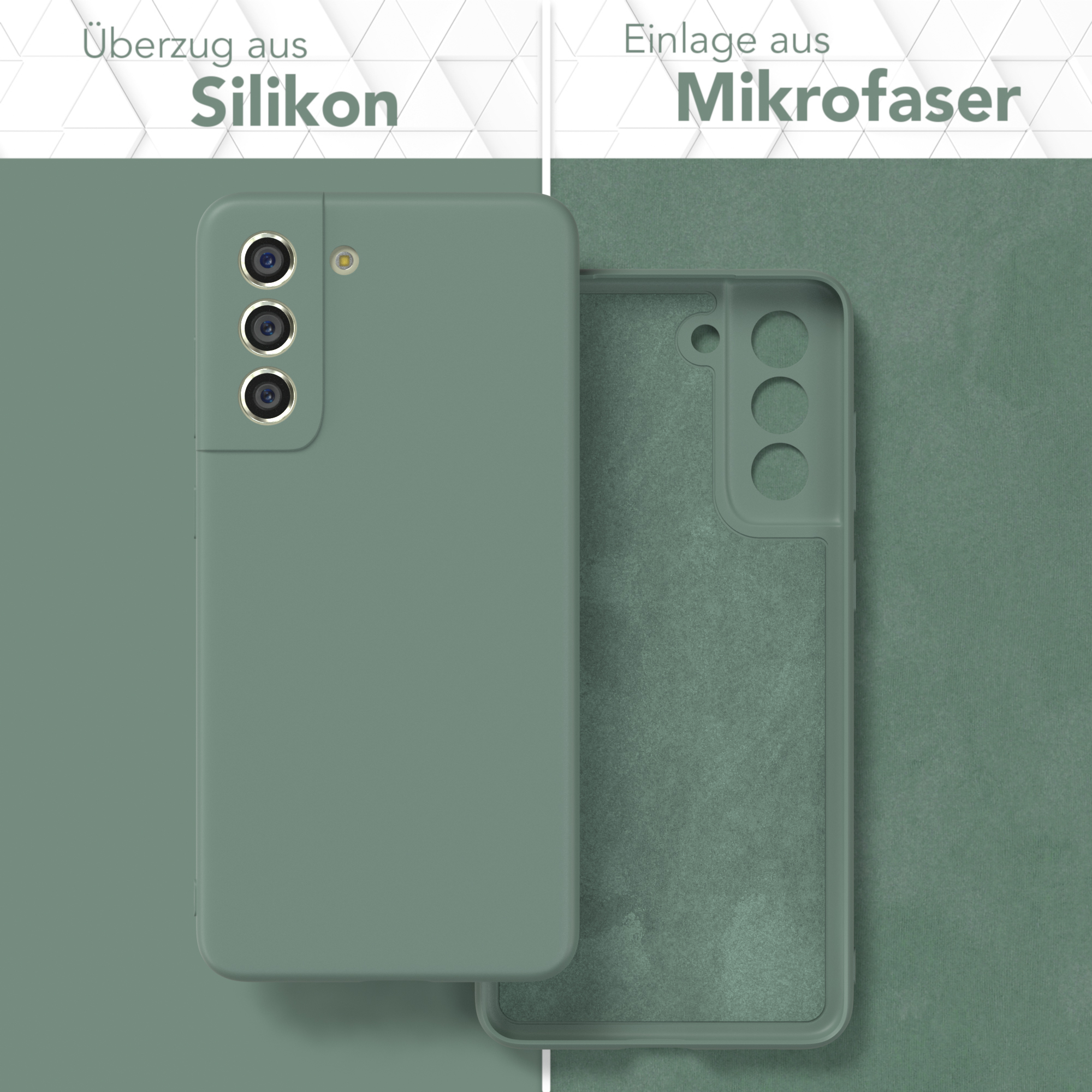 Backcover, FE Matt, S21 5G, Dunkelgrün Silikon Galaxy Handycase TPU Samsung, EAZY CASE
