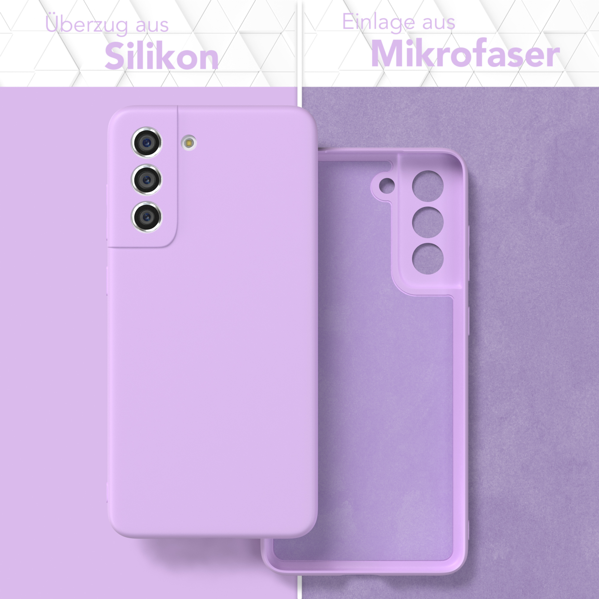 EAZY CASE TPU Silikon Handycase Backcover, Samsung, Matt, Galaxy 5G, S21 Lavendel FE Lila