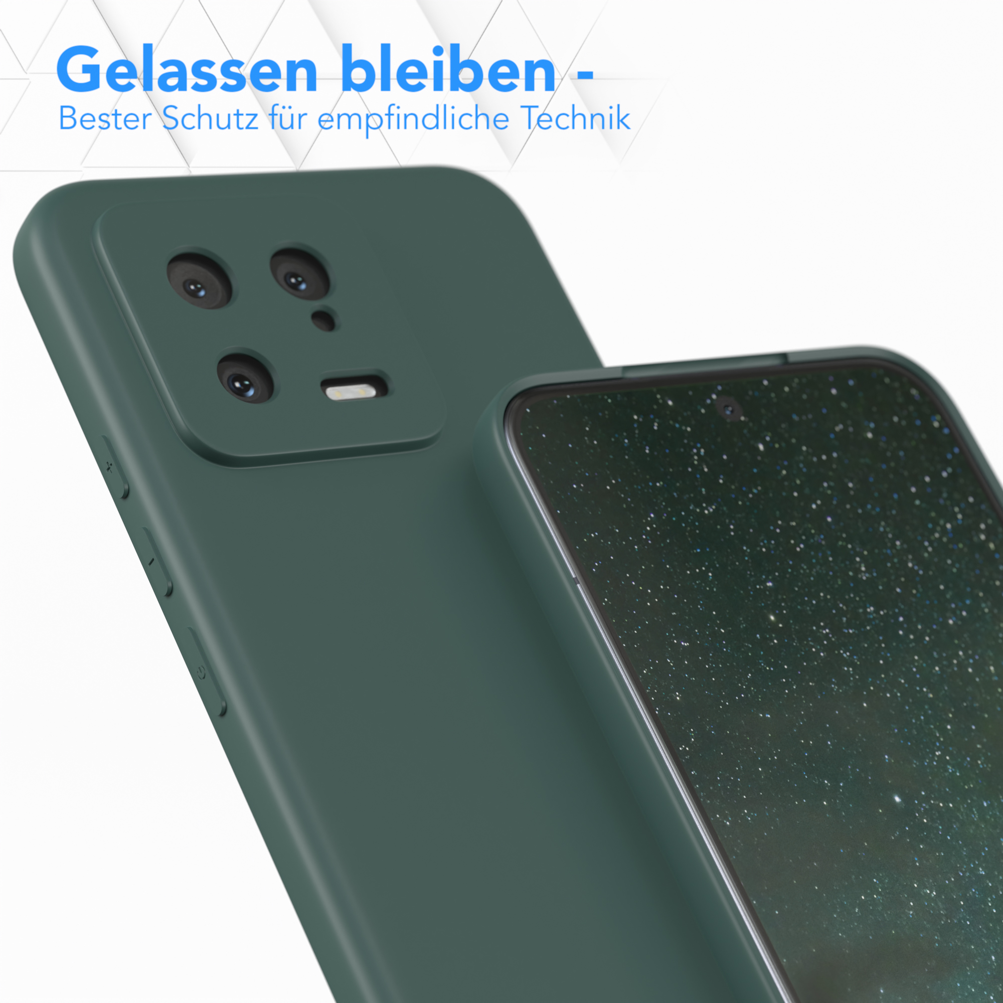 EAZY CASE TPU Silikon Handycase / 13, Matt, Grün Nachtgrün Backcover, Xiaomi