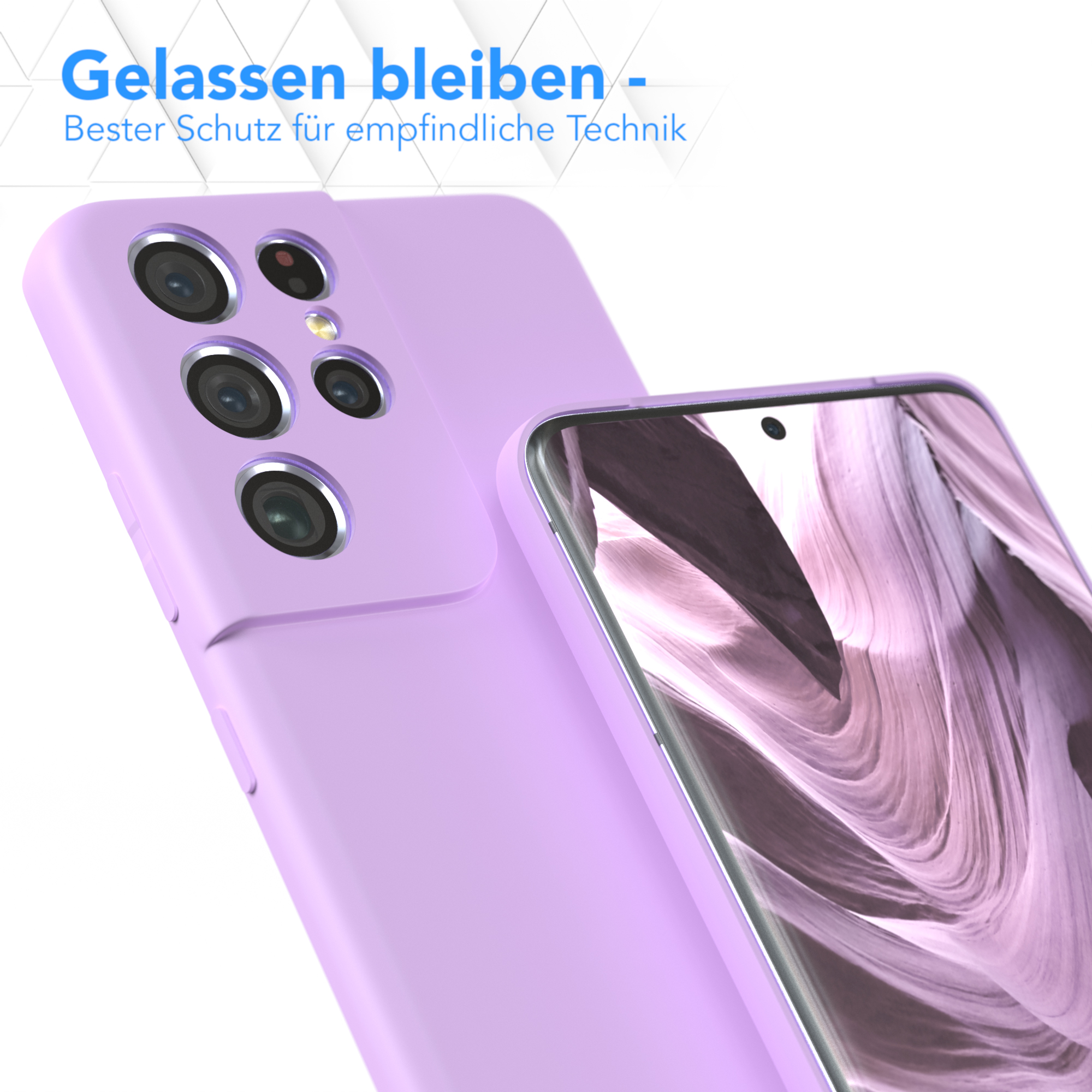 EAZY CASE TPU Silikon Lila 5G, Backcover, Lavendel Galaxy S21 Matt, Ultra Handycase Samsung