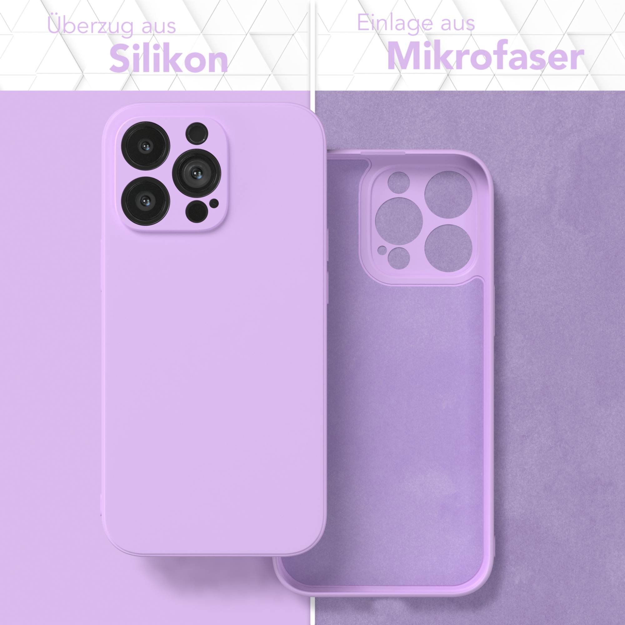 EAZY CASE TPU Silikon Handycase Lila iPhone Apple, Matt, 13 Lavendel Pro, Backcover
