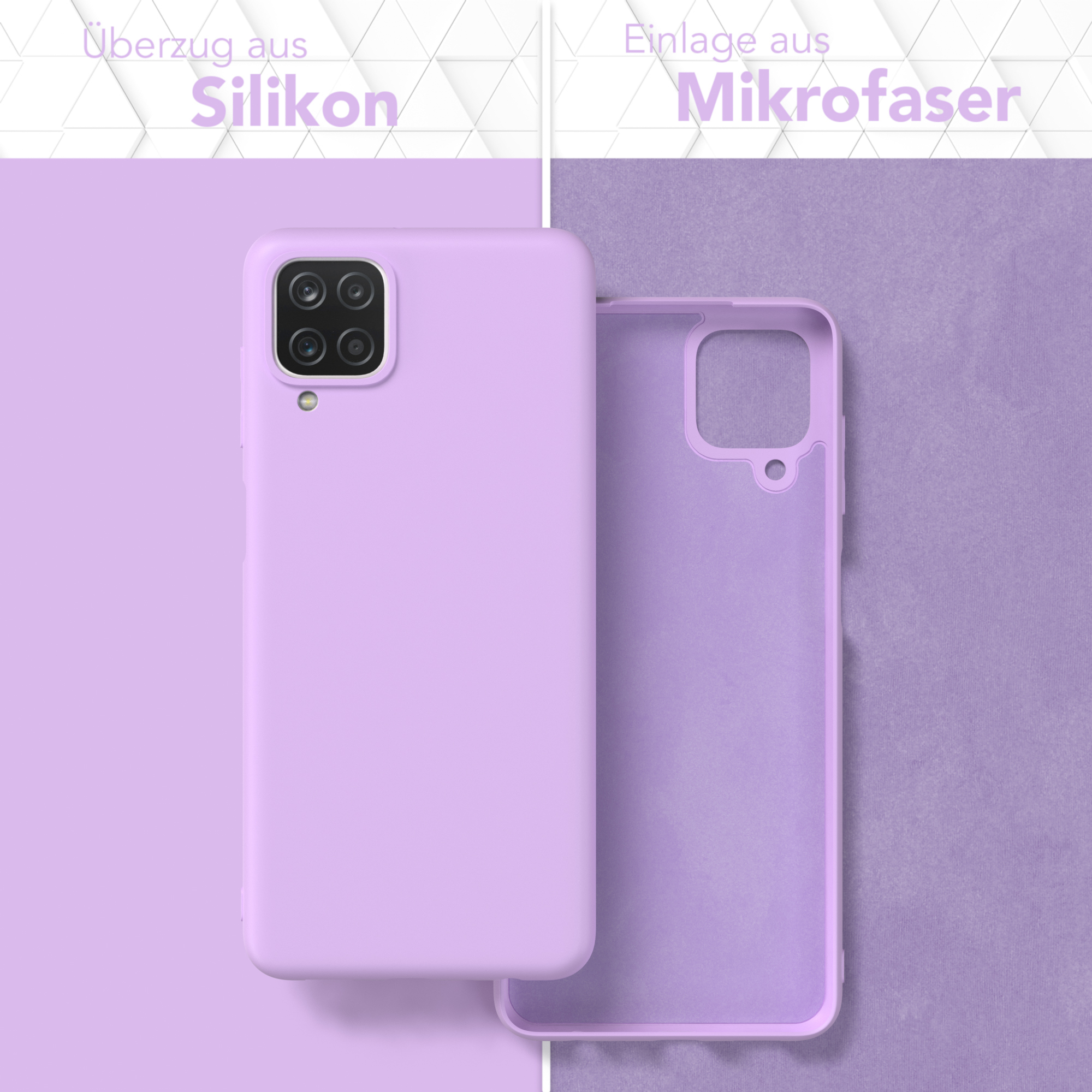 Matt, CASE Handycase Galaxy Samsung, Lila Silikon A12, TPU Backcover, EAZY Lavendel