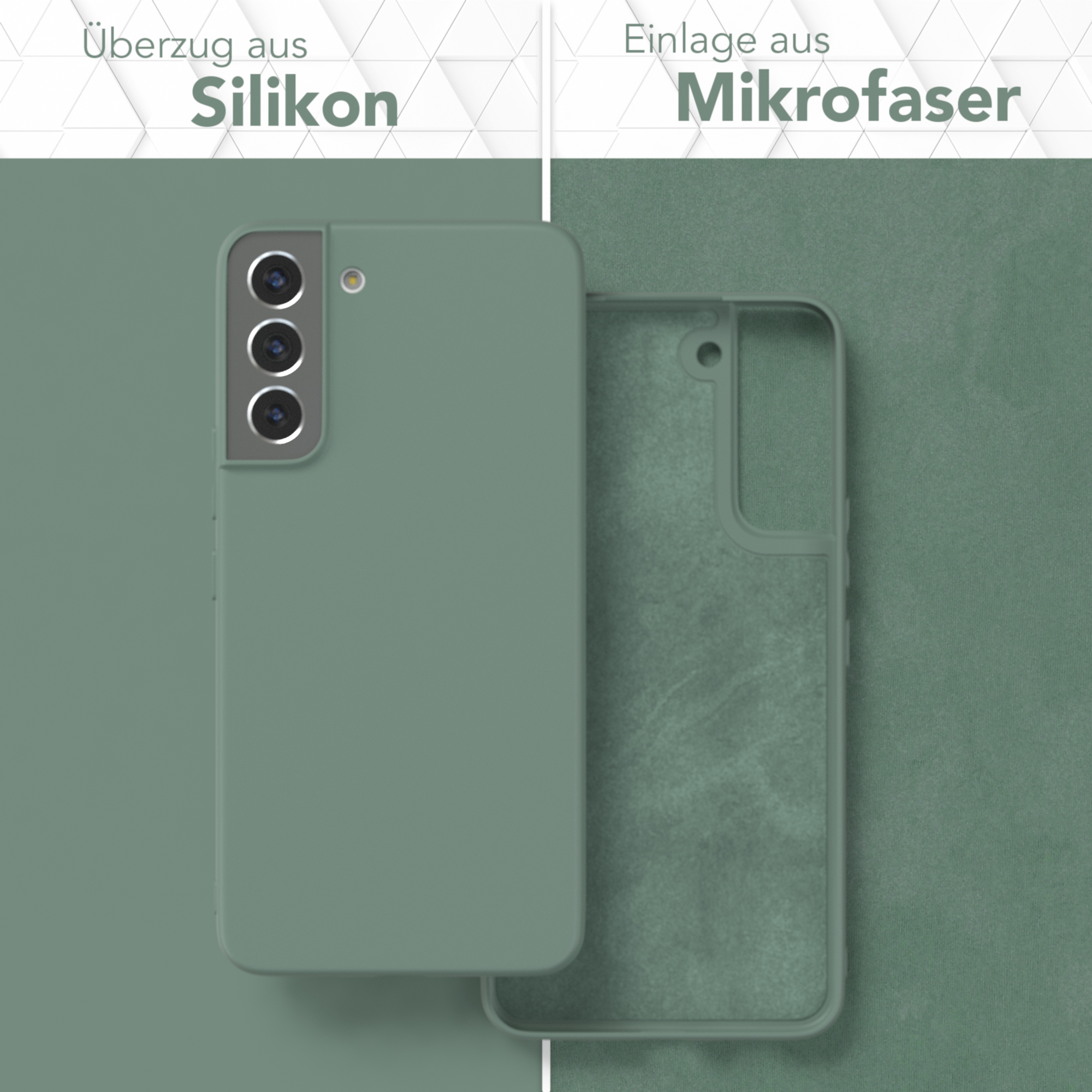 Handycase Backcover, TPU Matt, Galaxy Dunkelgrün S22 Silikon CASE Plus Samsung, 5G, EAZY