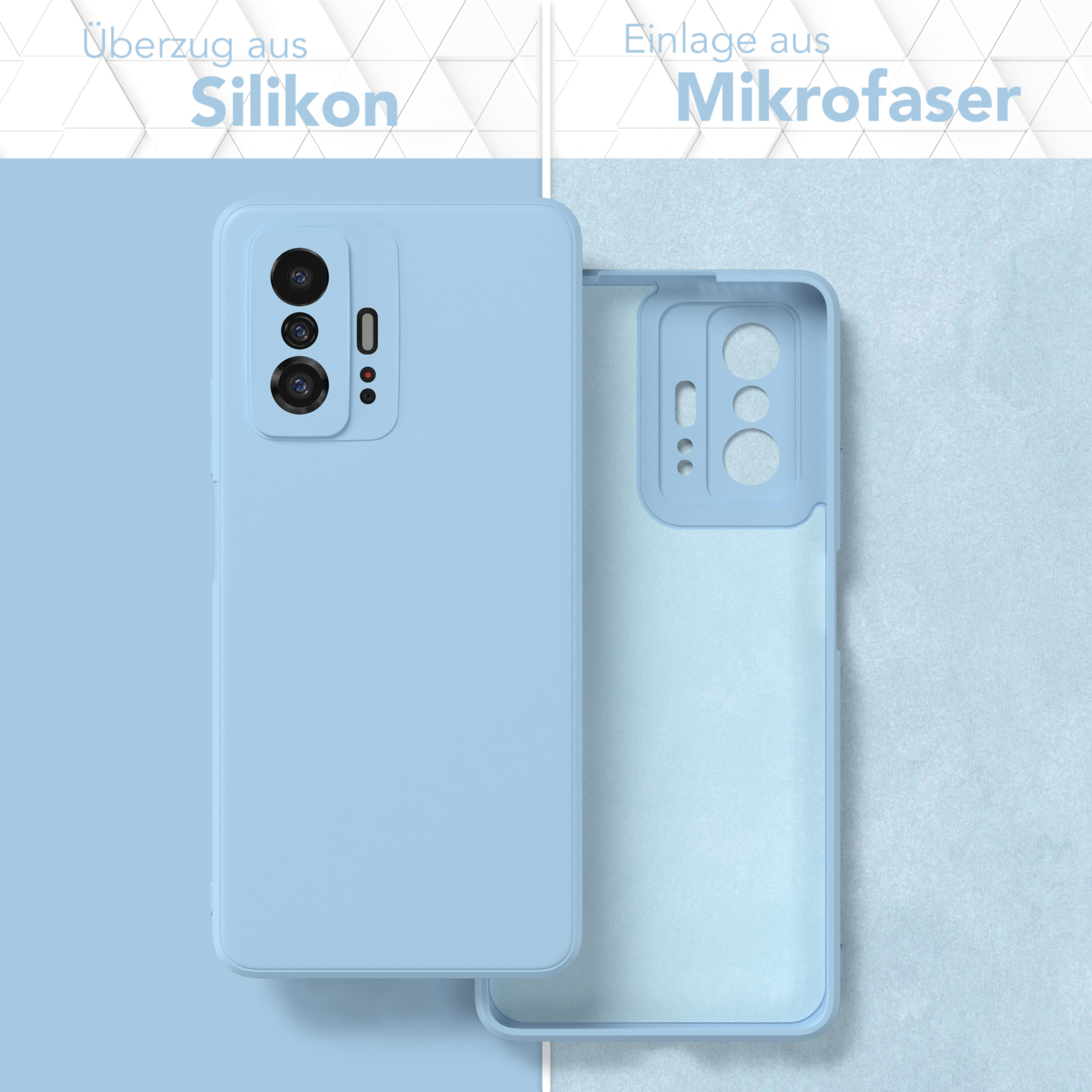 EAZY CASE Hellblau Silikon Xiaomi, Handycase 11T Backcover, 5G, Pro Matt, / TPU 11T