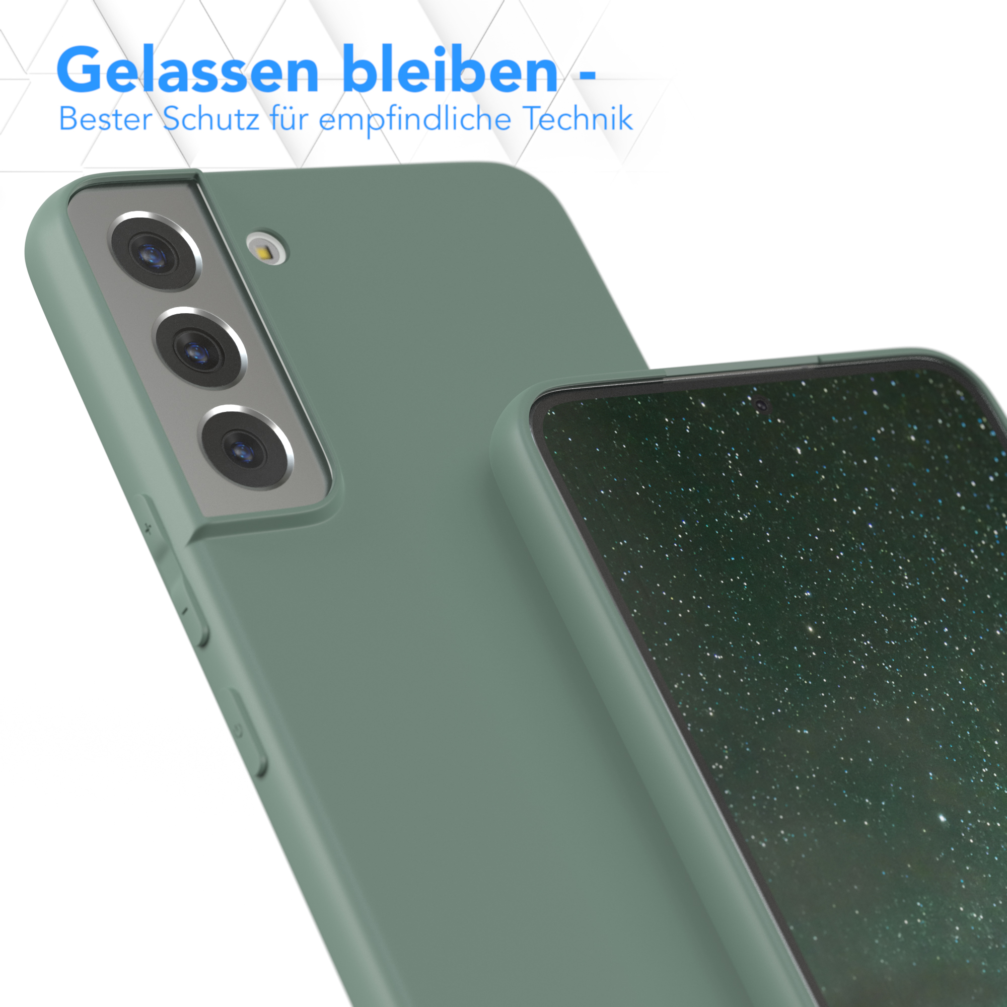 EAZY CASE TPU Silikon S22 5G, Matt, Plus Handycase Backcover, Dunkelgrün Samsung, Galaxy
