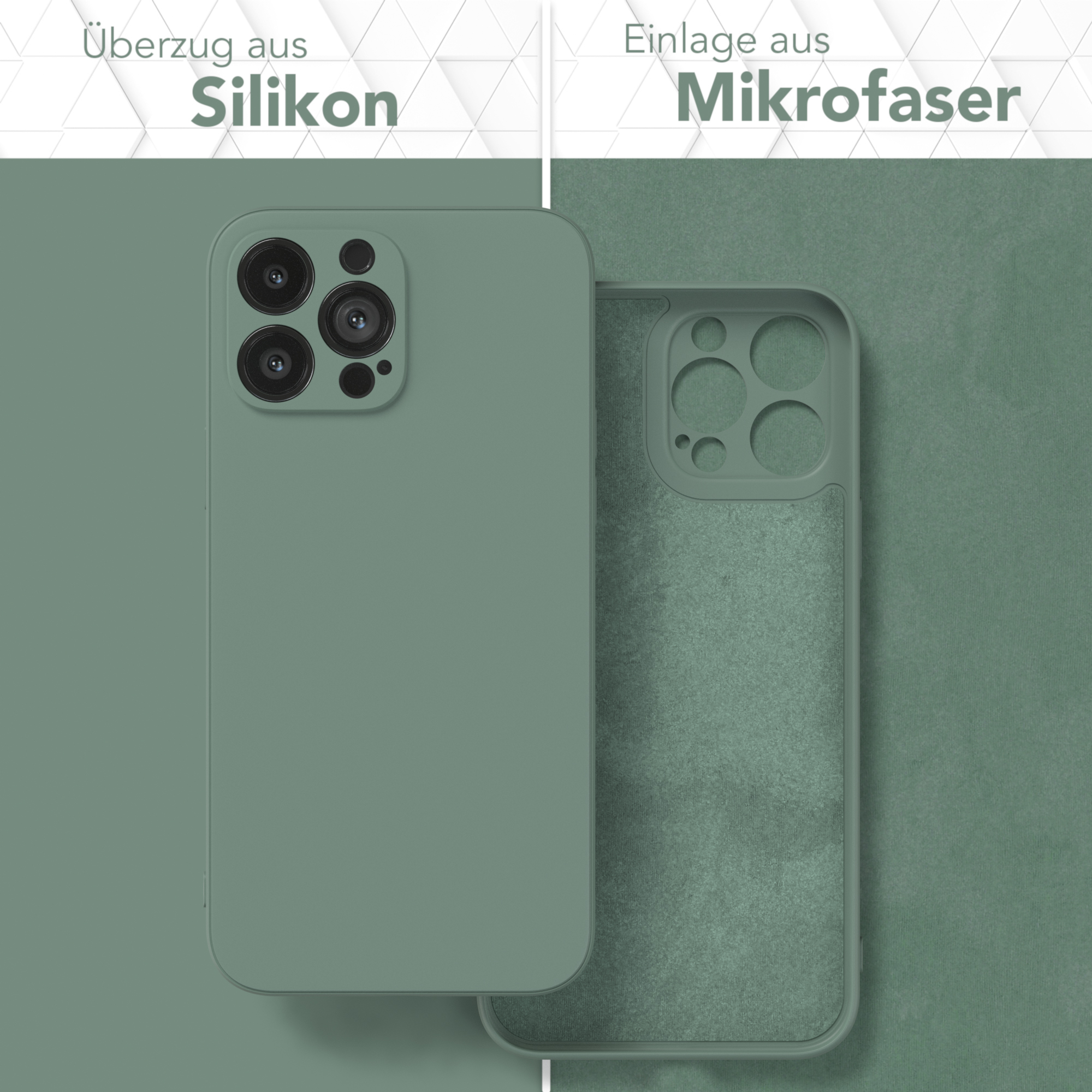 Apple, Handycase CASE EAZY Max, TPU 13 Silikon Pro Dunkelgrün Backcover, iPhone Matt,