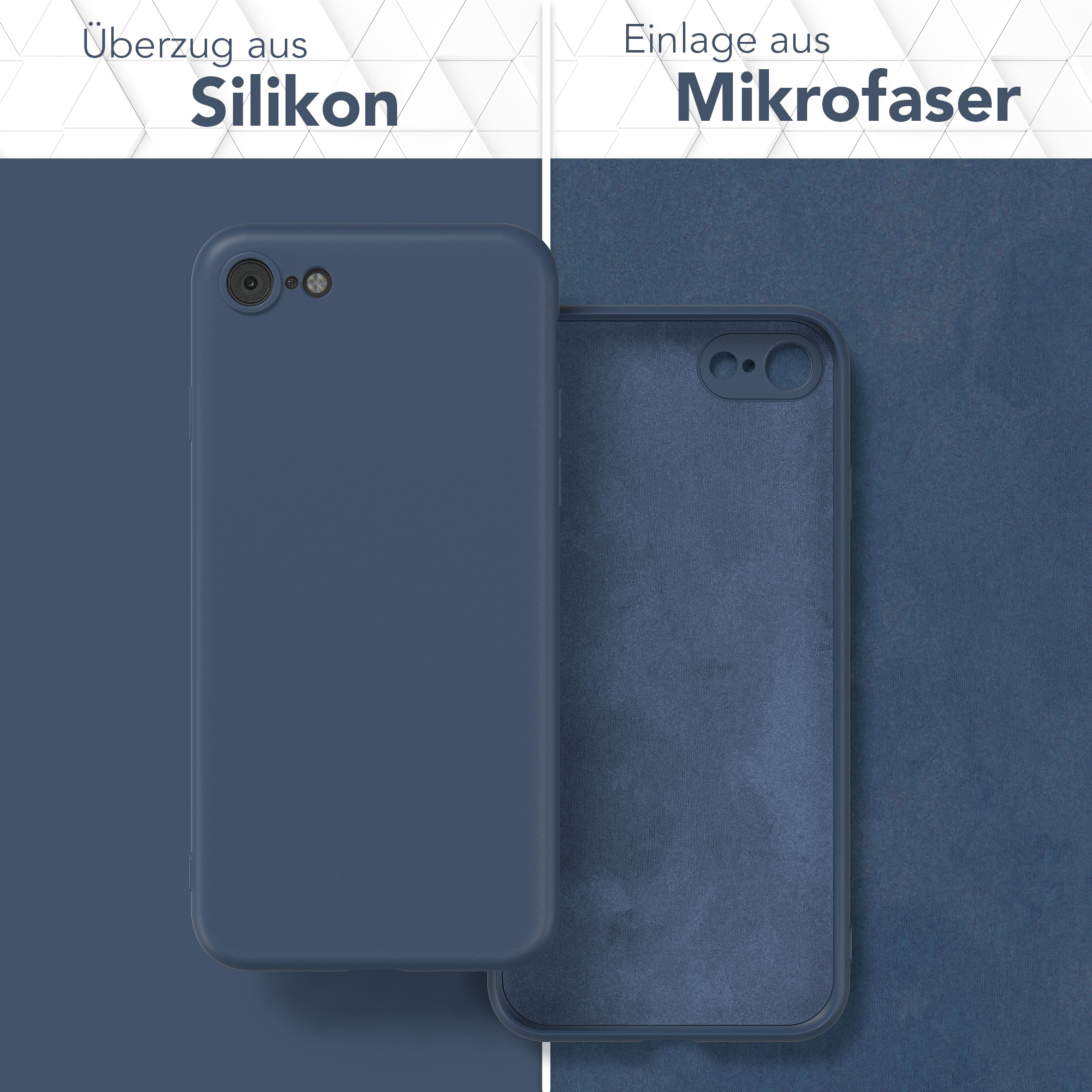 CASE iPhone iPhone SE Silikon 8, 2022 7 / TPU Apple, Backcover, Handycase Dunkelblau Matt, 2020, / SE EAZY