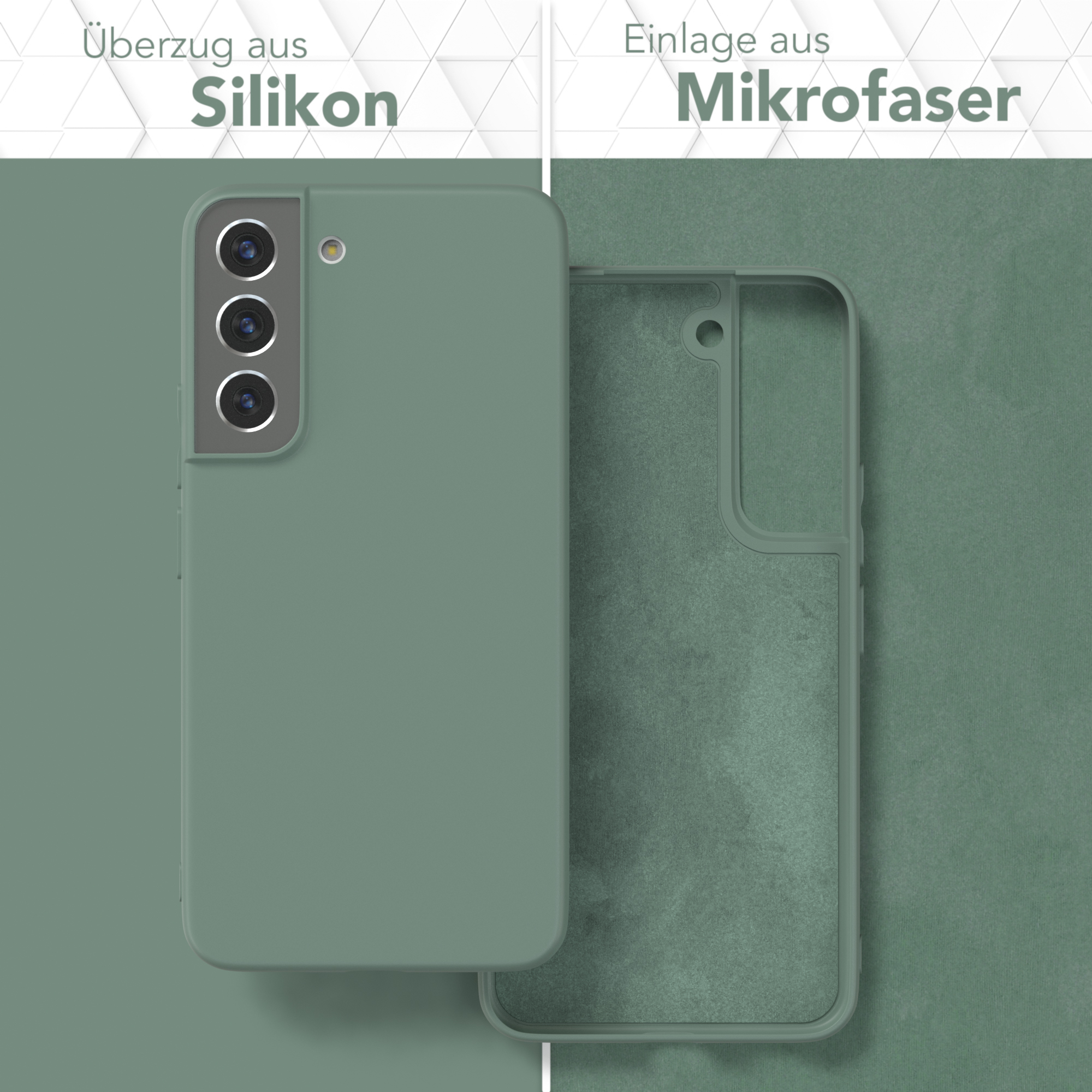 EAZY CASE Backcover, Galaxy Silikon TPU Dunkelgrün Matt, 5G, Handycase Samsung, S22