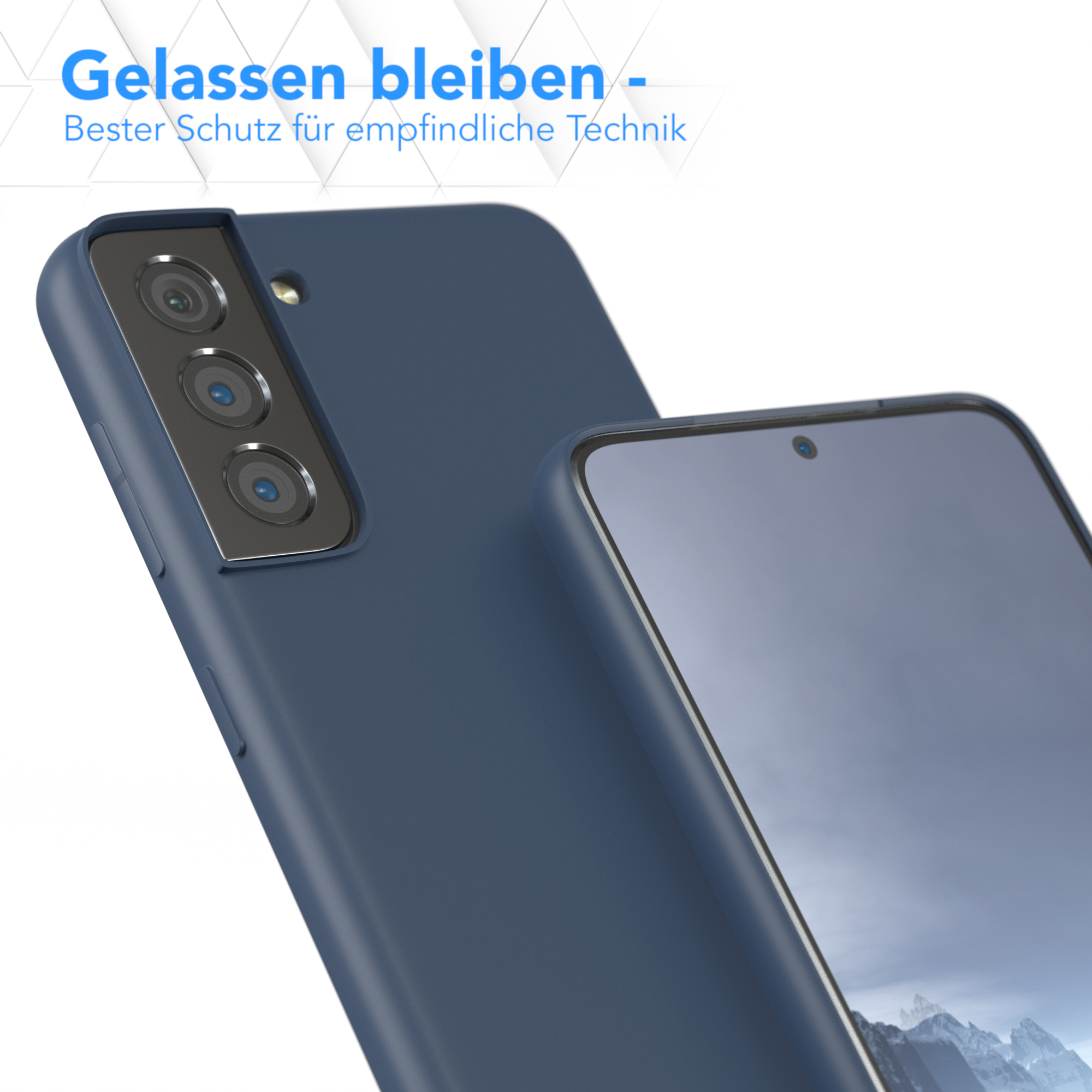 EAZY CASE TPU Silikon Dunkelblau Galaxy Matt, Handycase 5G, S21 Backcover, Samsung