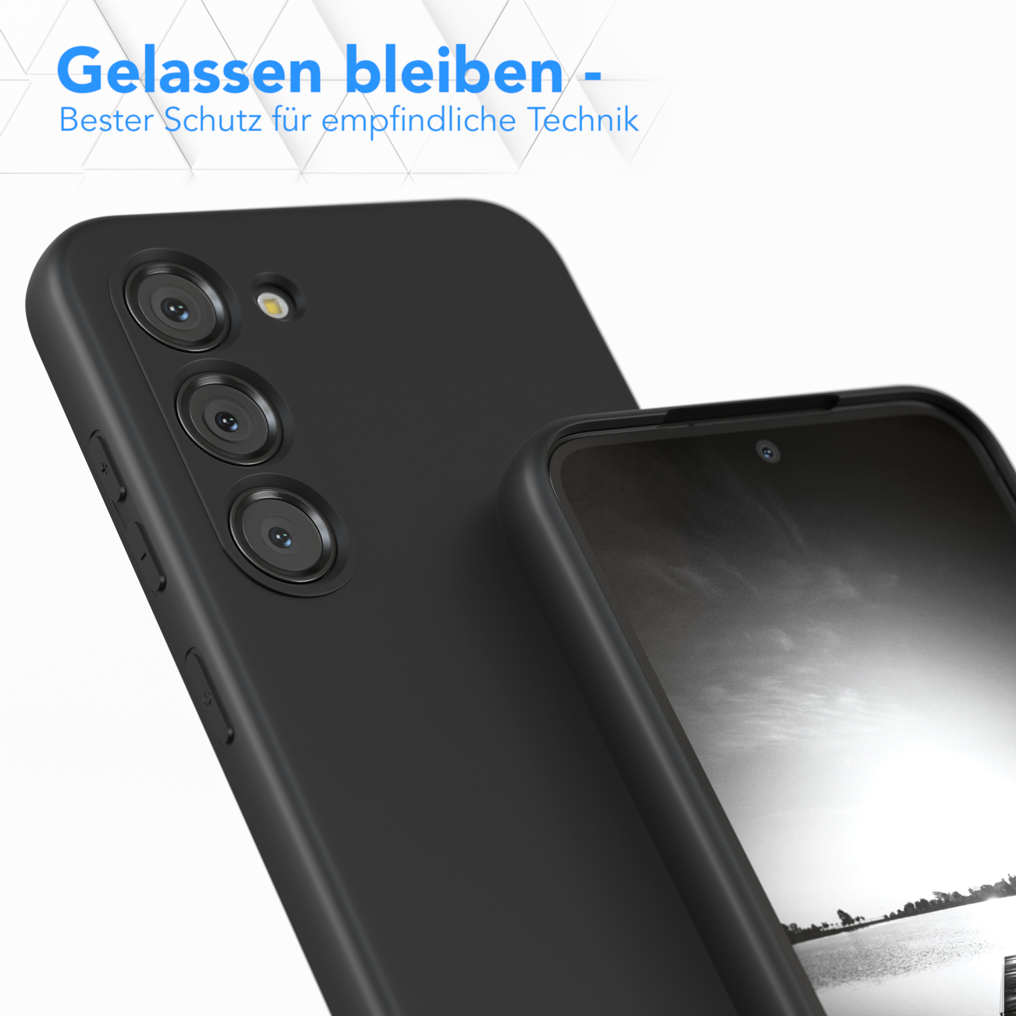CASE Matt, TPU Galaxy Backcover, Samsung, Silikon EAZY Schwarz S23, Handycase