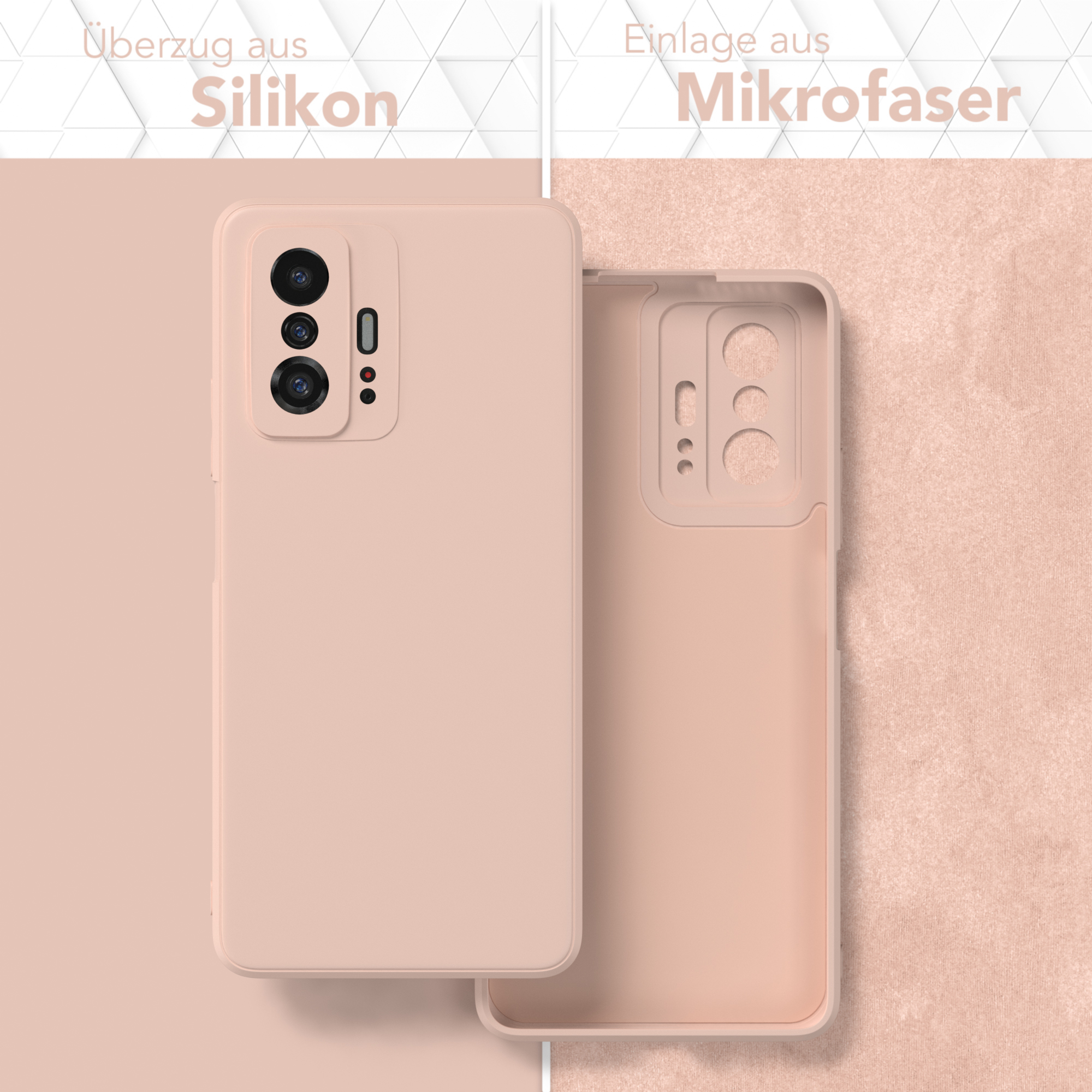 EAZY CASE TPU Silikon Pro Handycase Rosa Matt, Xiaomi, 11T 11T / Altrosa 5G, / Backcover