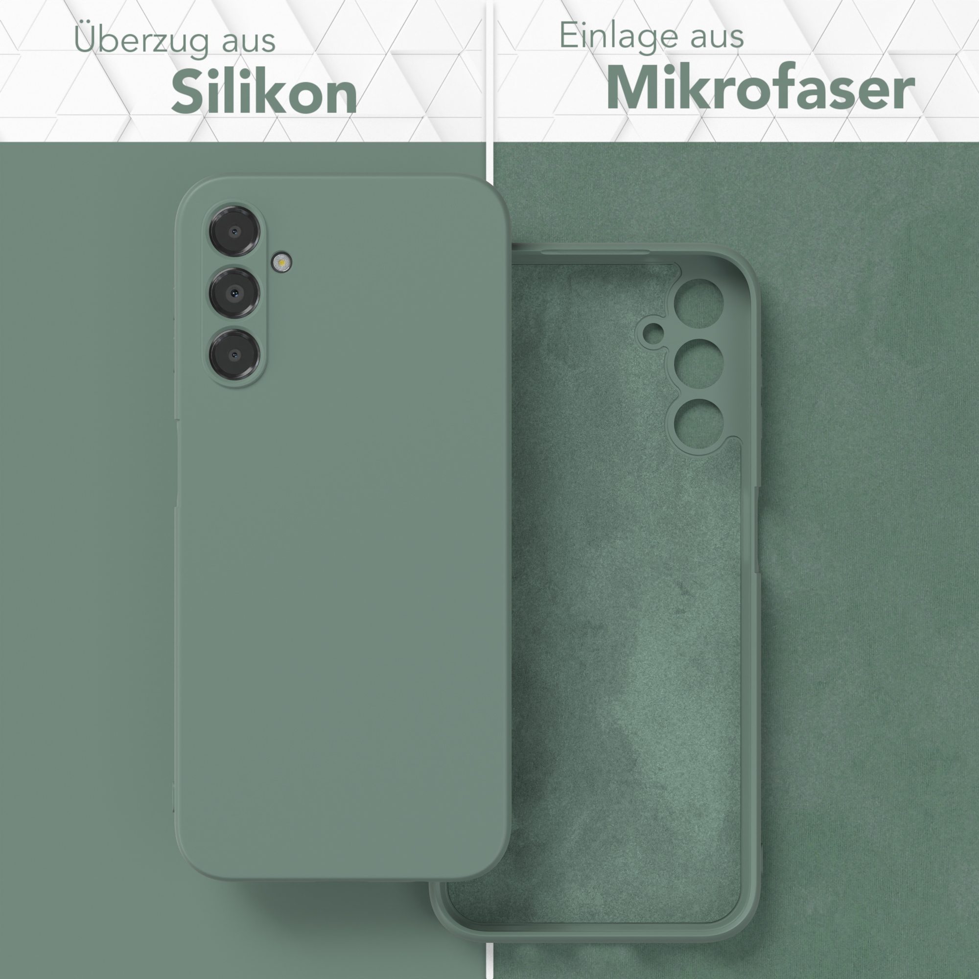 EAZY CASE TPU Silikon Galaxy Handycase Samsung, Matt, Dunkelgrün 5G, Backcover, A14