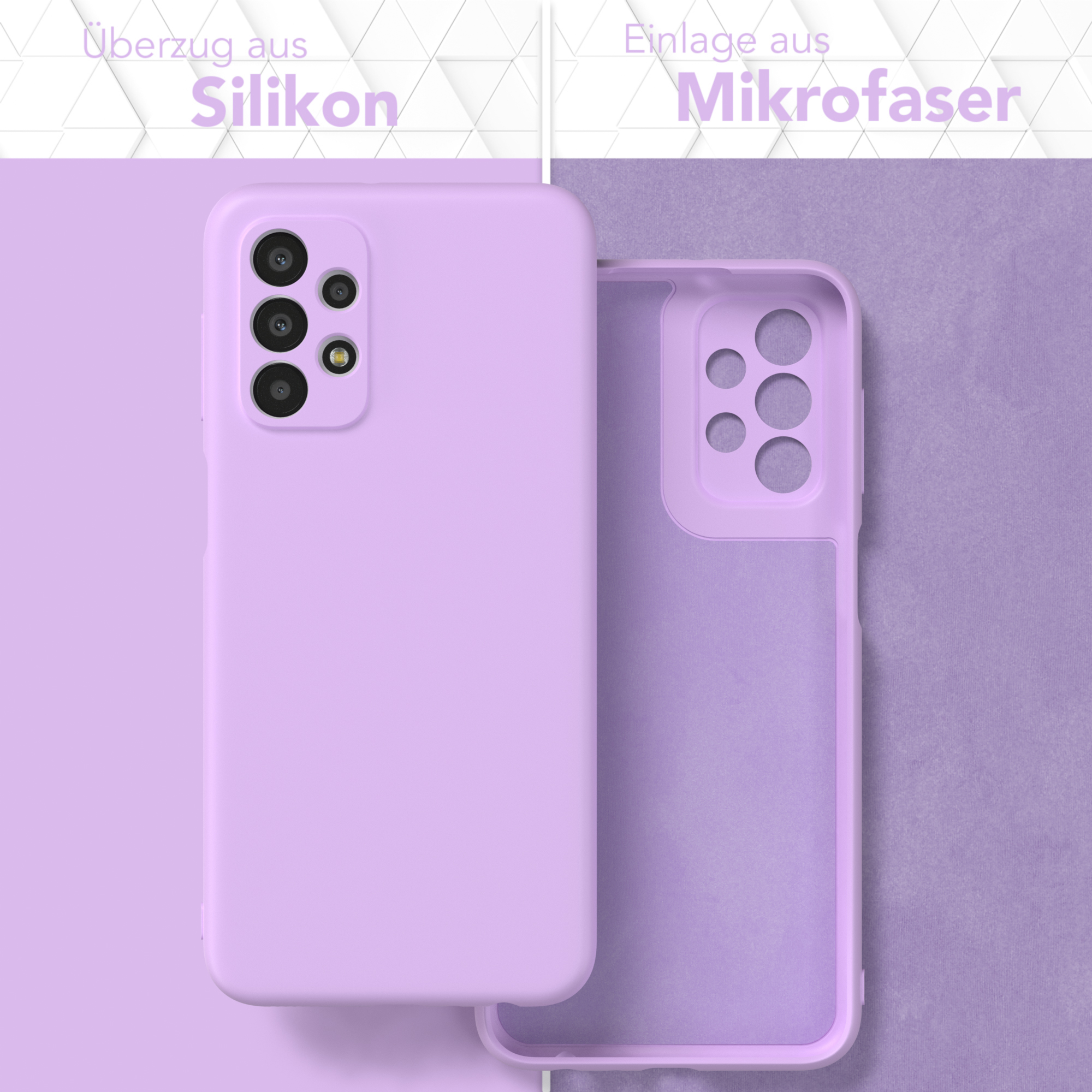 EAZY CASE TPU Silikon Lila Handycase Samsung, Galaxy Lavendel A23 Backcover, Matt, 5G