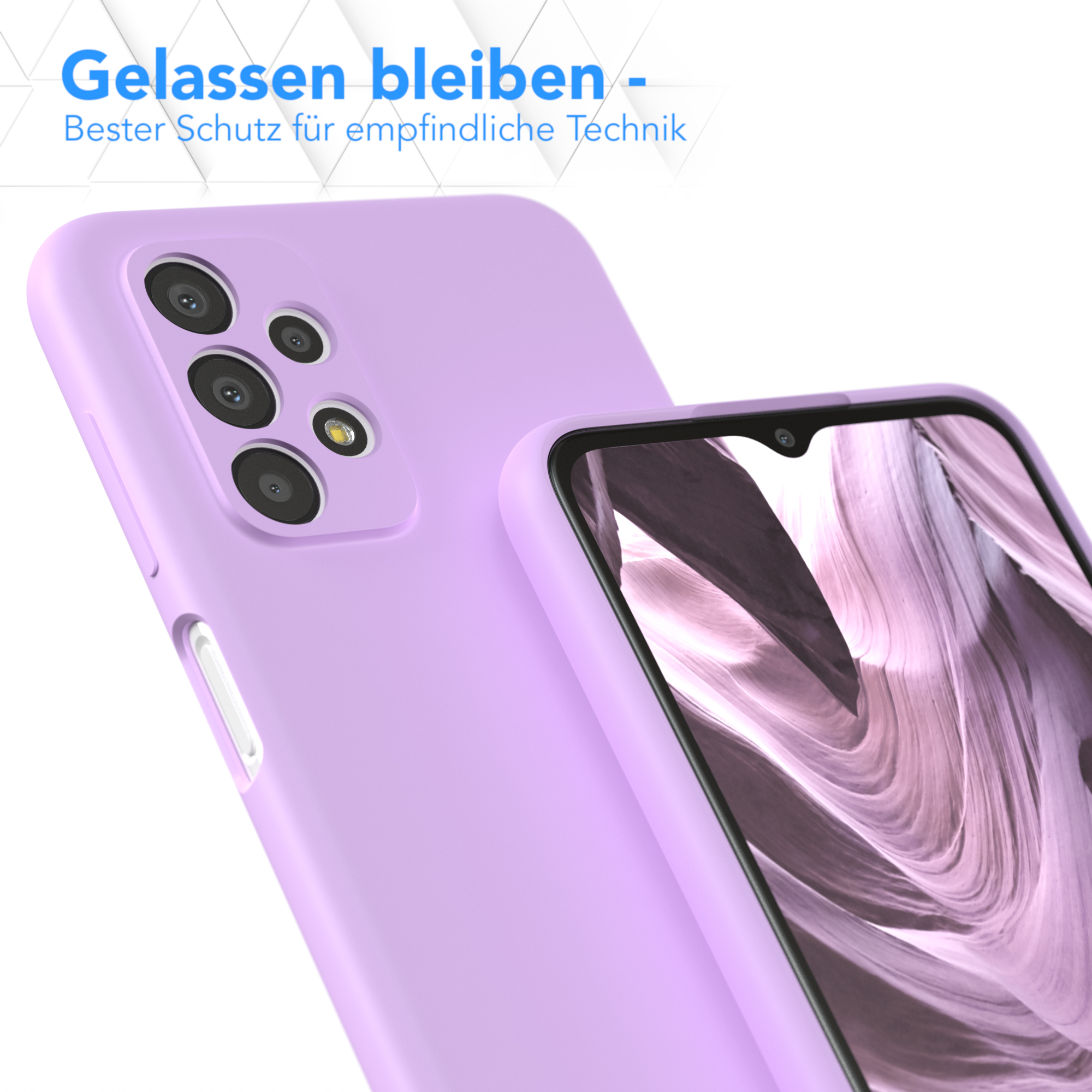 EAZY Samsung, Lavendel Lila Handycase Silikon CASE Galaxy Matt, 5G, TPU A23 Backcover,