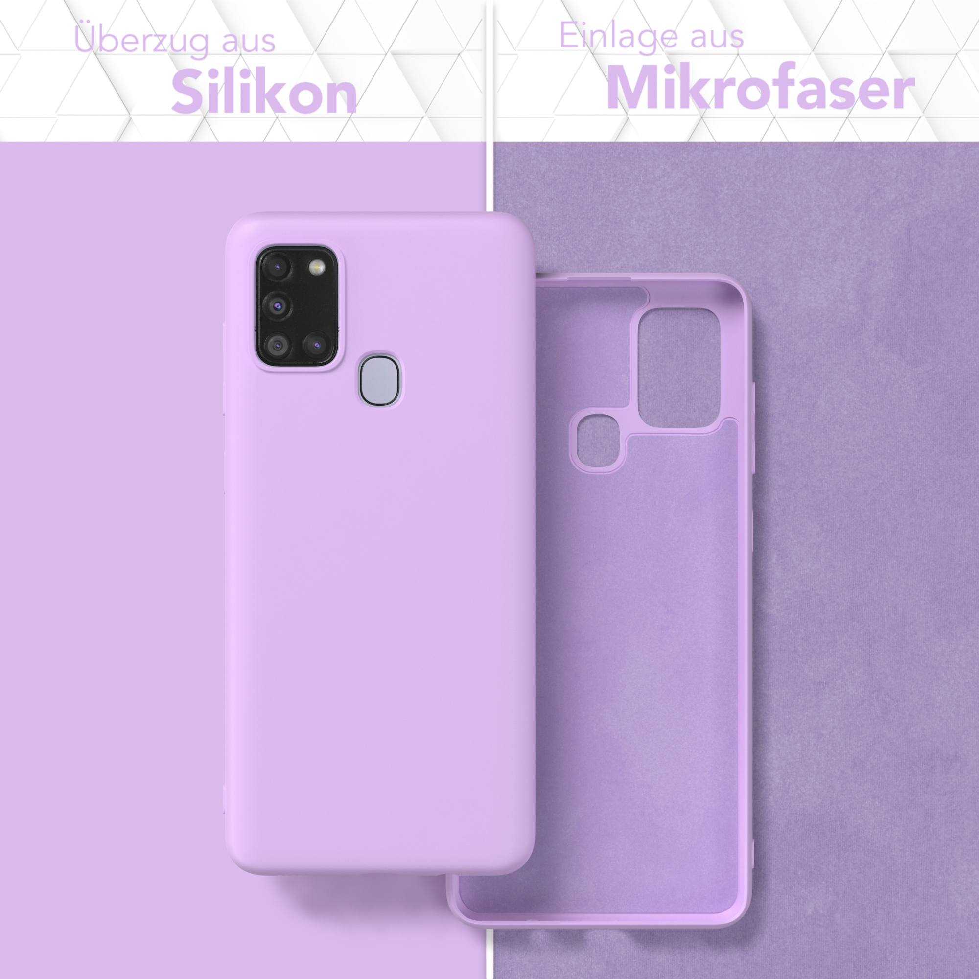 Silikon Lila Matt, A21s, Lavendel Handycase Samsung, Galaxy Backcover, EAZY TPU CASE