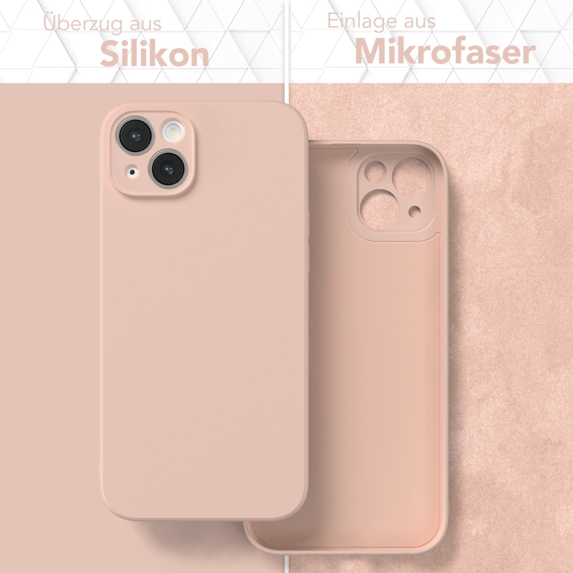 Apple, Rosa Plus, 14 CASE / Silikon iPhone TPU Backcover, Handycase EAZY Altrosa Matt,