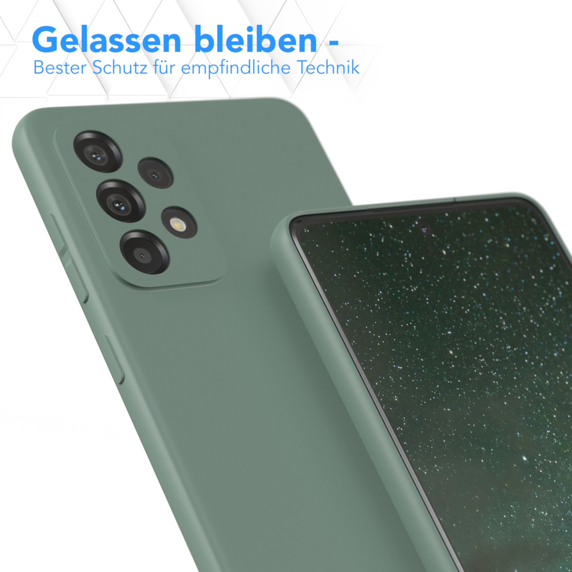 EAZY CASE TPU Backcover, A73 Silikon Galaxy Matt, 5G, Samsung, Dunkelgrün Handycase