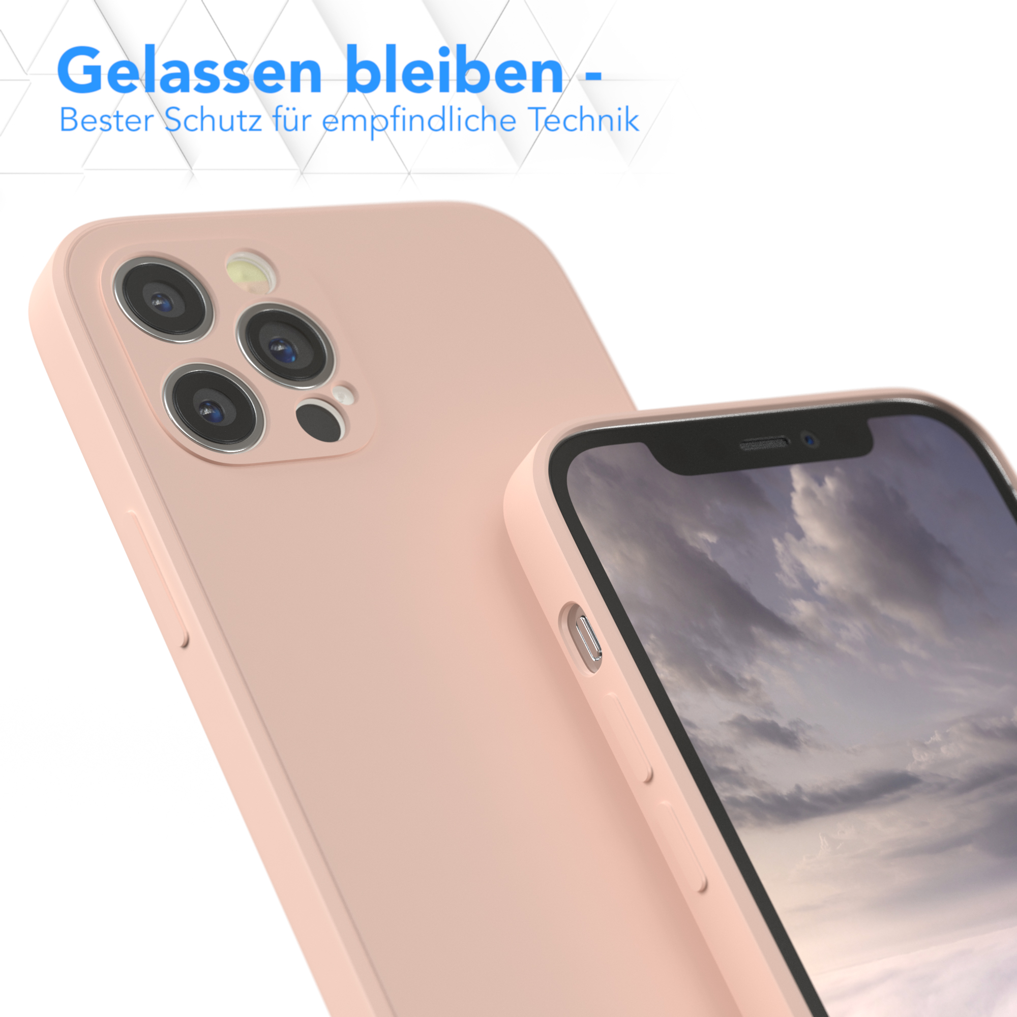 Handyhülle, die ein Telefon schützt, mit weichem Finish und Kameraausschnitt.