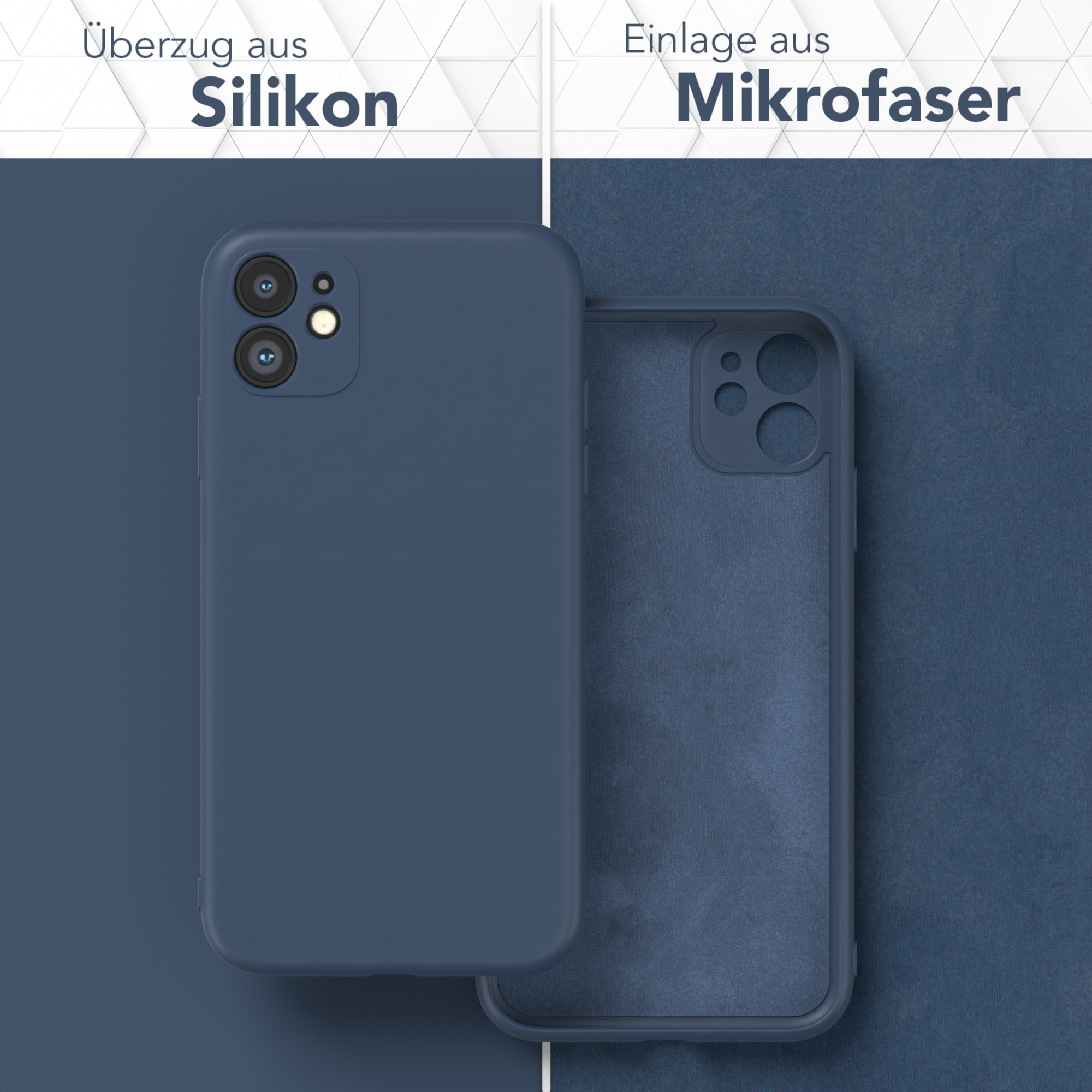 EAZY CASE TPU Silikon Handycase Backcover, Dunkelblau 11, Matt, iPhone Apple