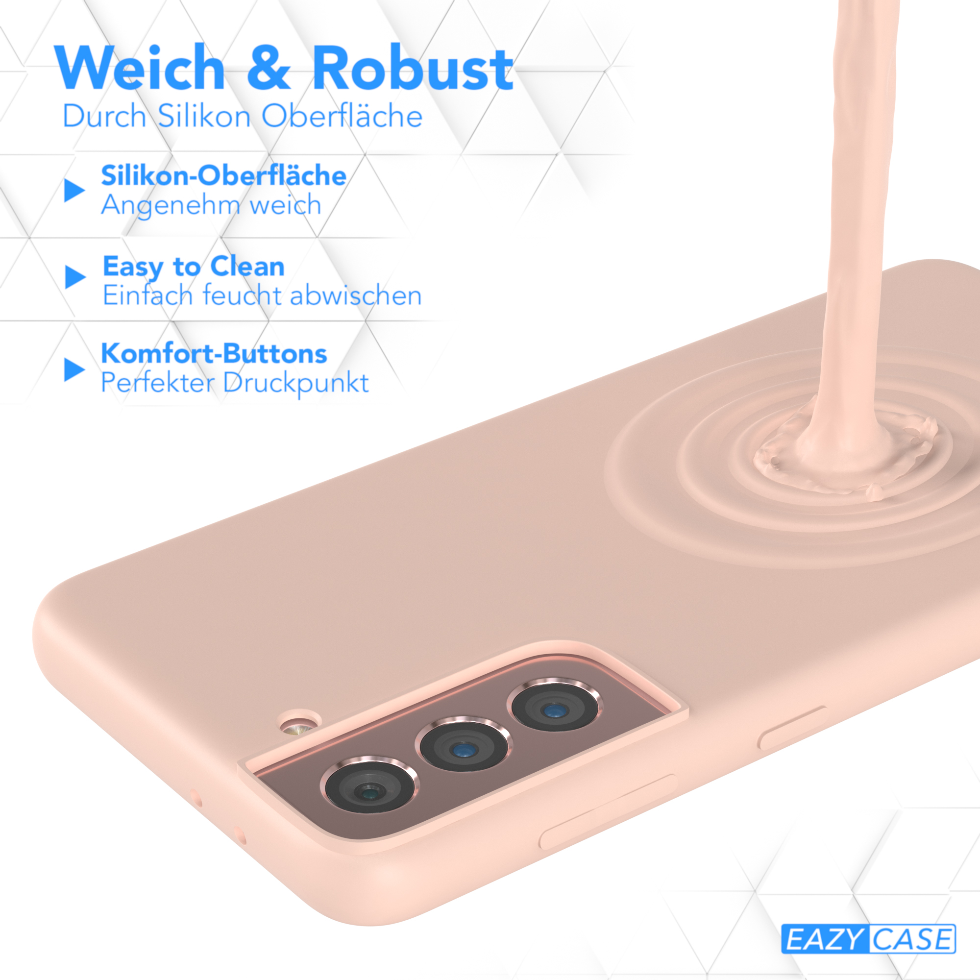 Handyhülle mit Flüssigkeit, leicht zu reinigen, Soft-Touch, komfortable Knöpfe.