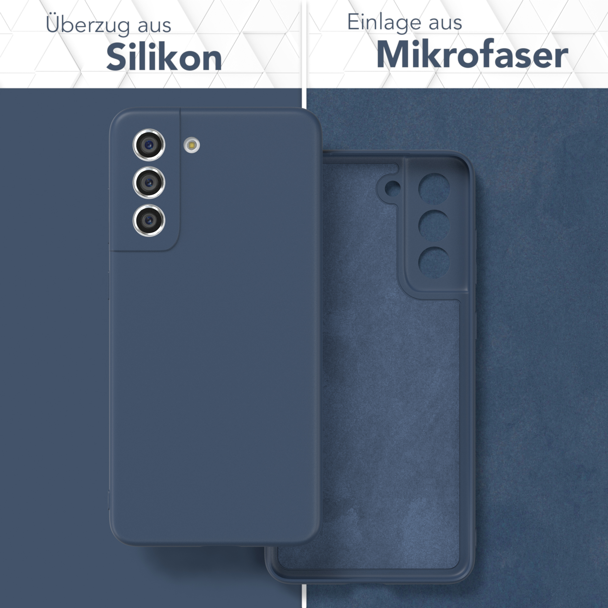 5G, Dunkelblau Silikon TPU Backcover, CASE Matt, Galaxy EAZY FE Handycase S21 Samsung,