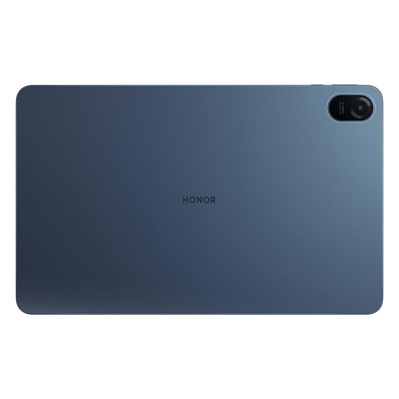 Dunkelblaues Tablet mit Rückkamera. Das Wort HONOR steht auf dem Tablet.