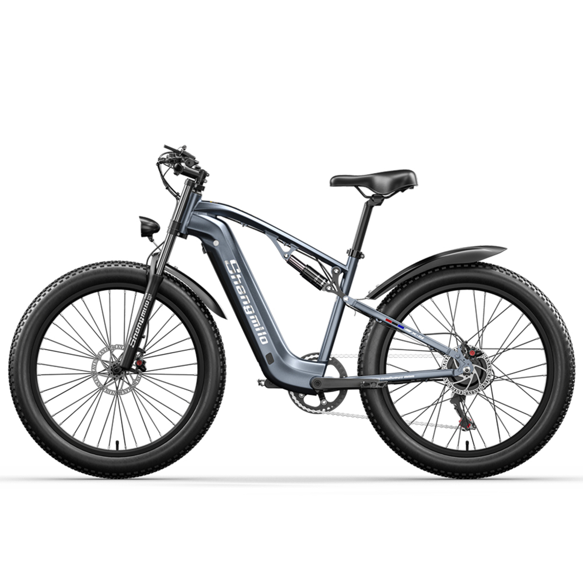 abnehmbarer Unisex-Rad, Rahmen Mountainbike 48-V-17,5-Ah-SAMSUNG-Akku MX05-Aluminiumlegierung, (Laufradgröße: aus 26 Zoll, 840Wh, grau) SHENGMILO