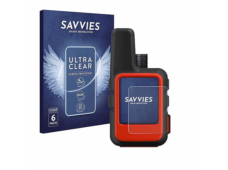 SAVVIES 6x klare Schutzfolie(für Garmin inReach Mini)