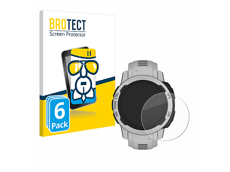 BROTECT 6x klare Glas Schutzfolie (für Garmin Instinct 2S Solar (40 mm))