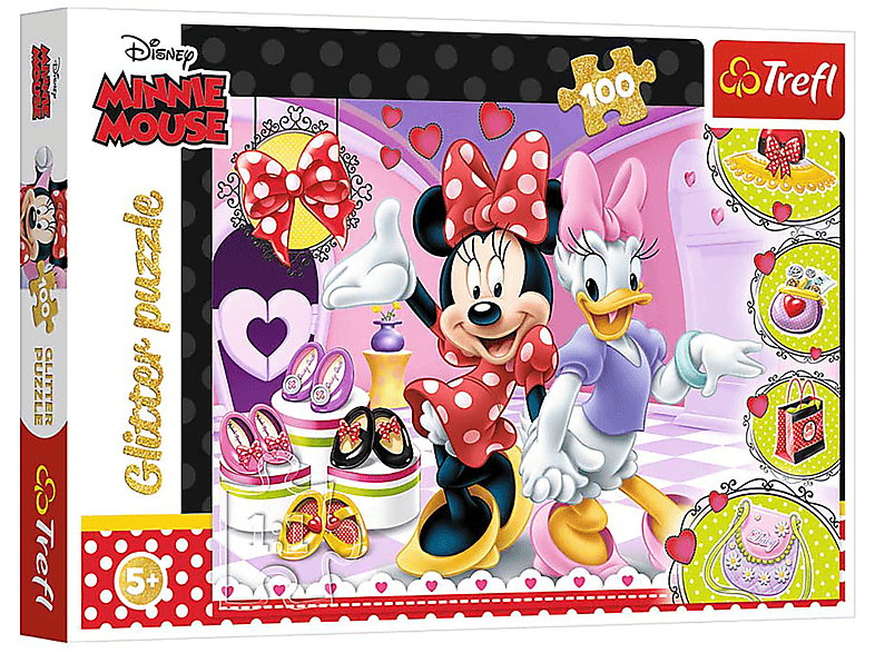 TREFL Disney Minnie Mouse - Glitter Puzzle 100 Teile Puzzle