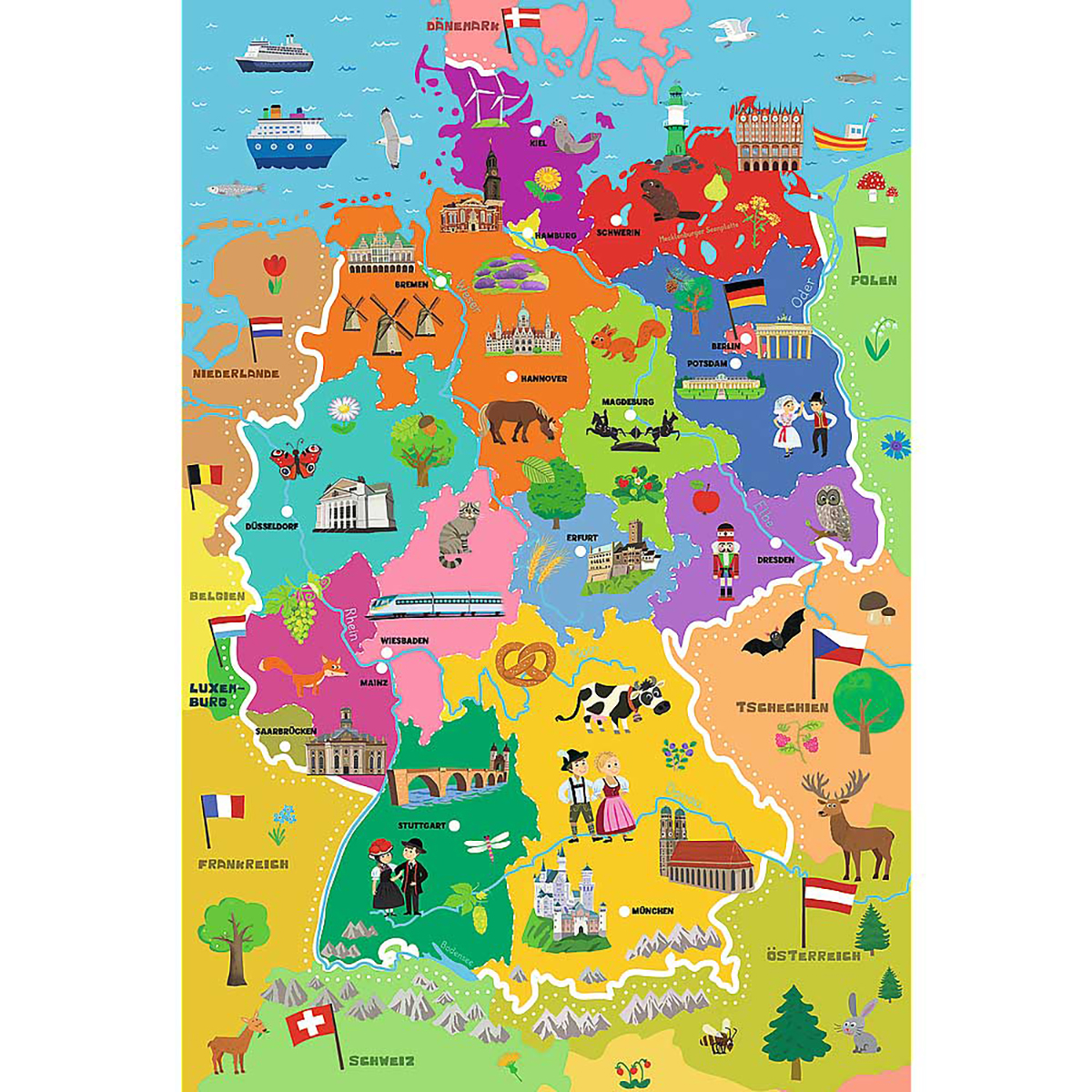 Puzzle TREFL Karte Deutschland
