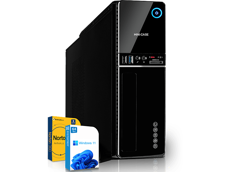 SYSTEMTREFF Mini AMD Ryzen 5 5600G, Windows 11 Pro, Mini PC mit AMD Ryzen™ 5 Prozessor, 8 GB RAM, 512 GB SSD, AMD Radeon™ Vega 7